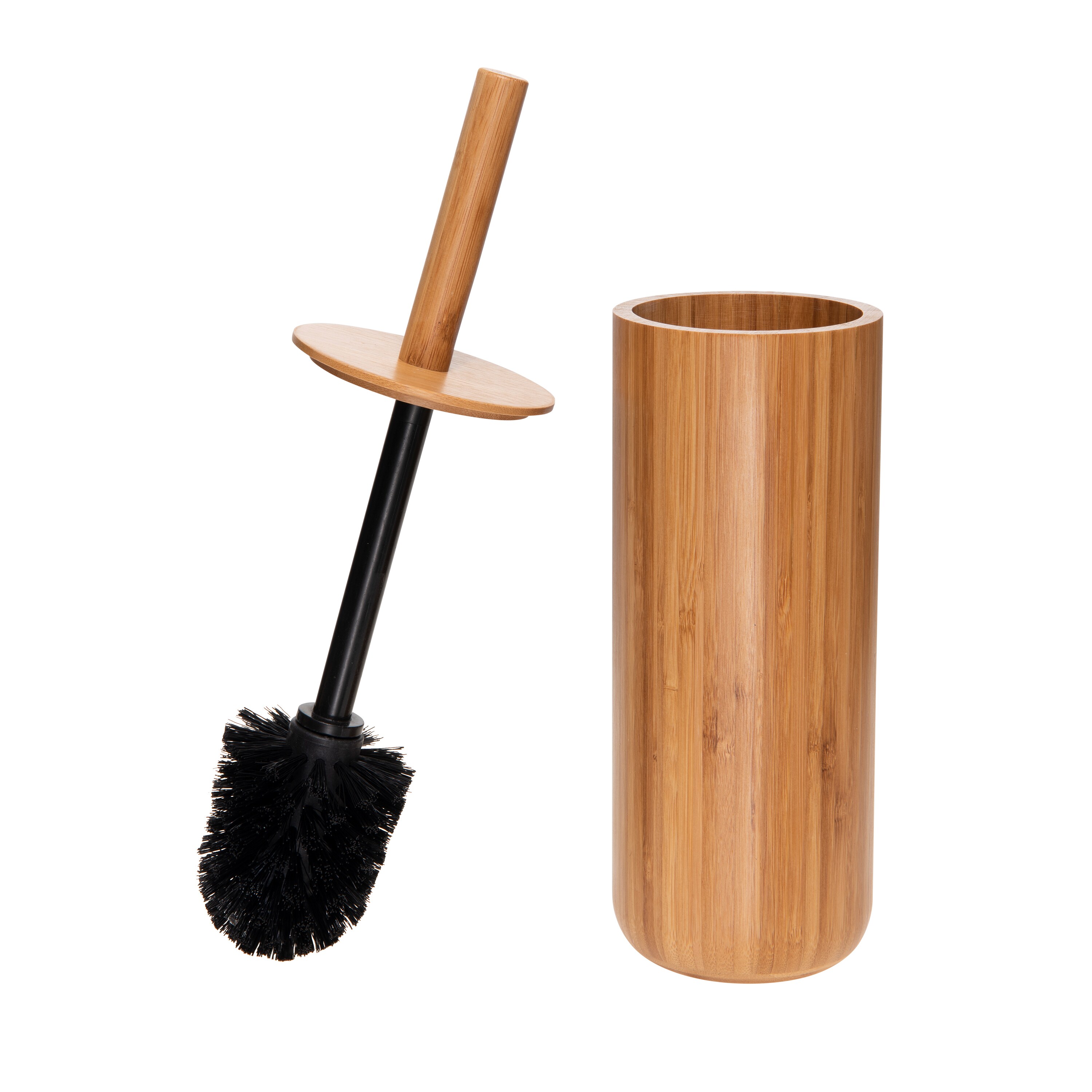 Enamel Toilet Brush Holder and Wooden Brush