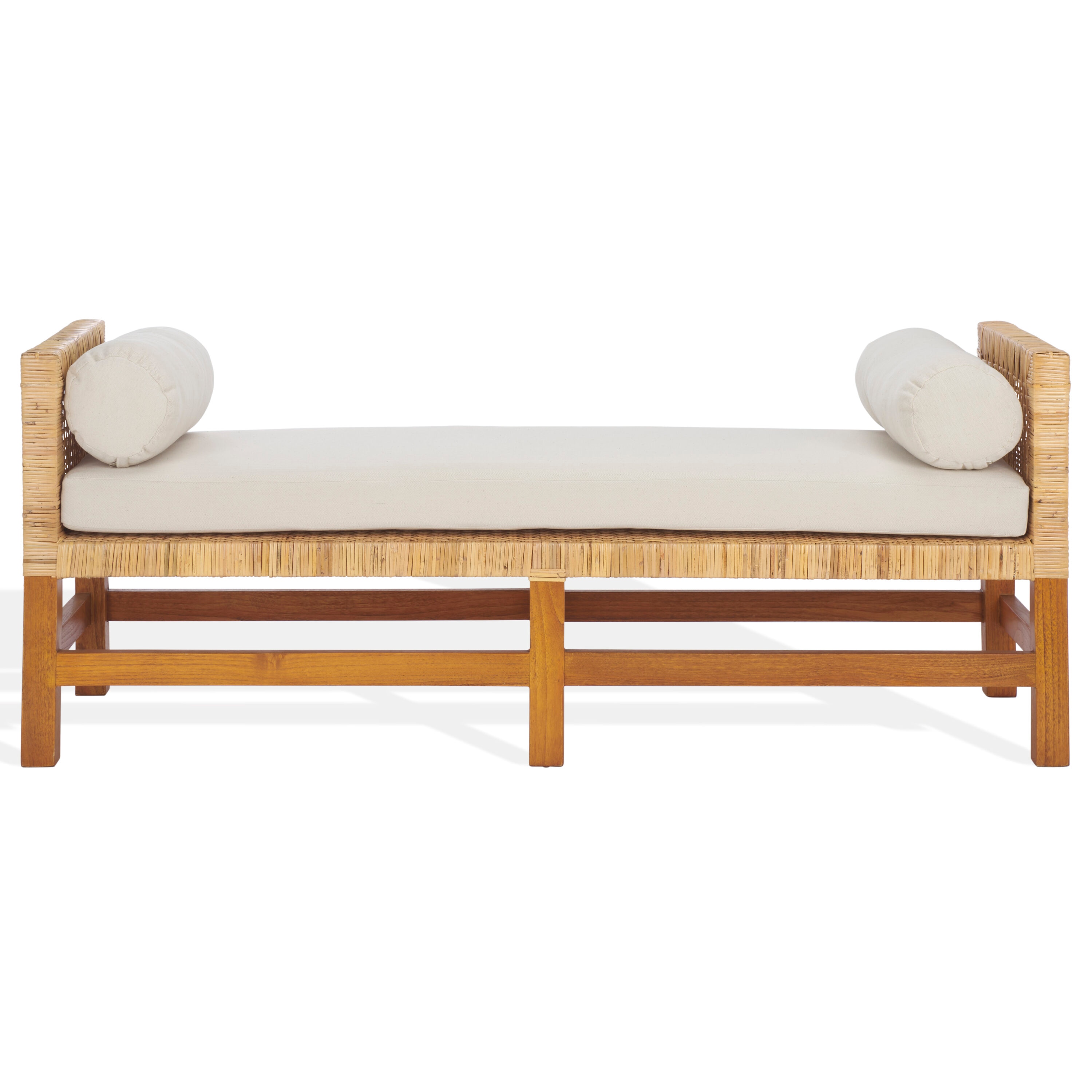 Safavieh CWK3018A Cryslene Teakwood Bench/Natural/White