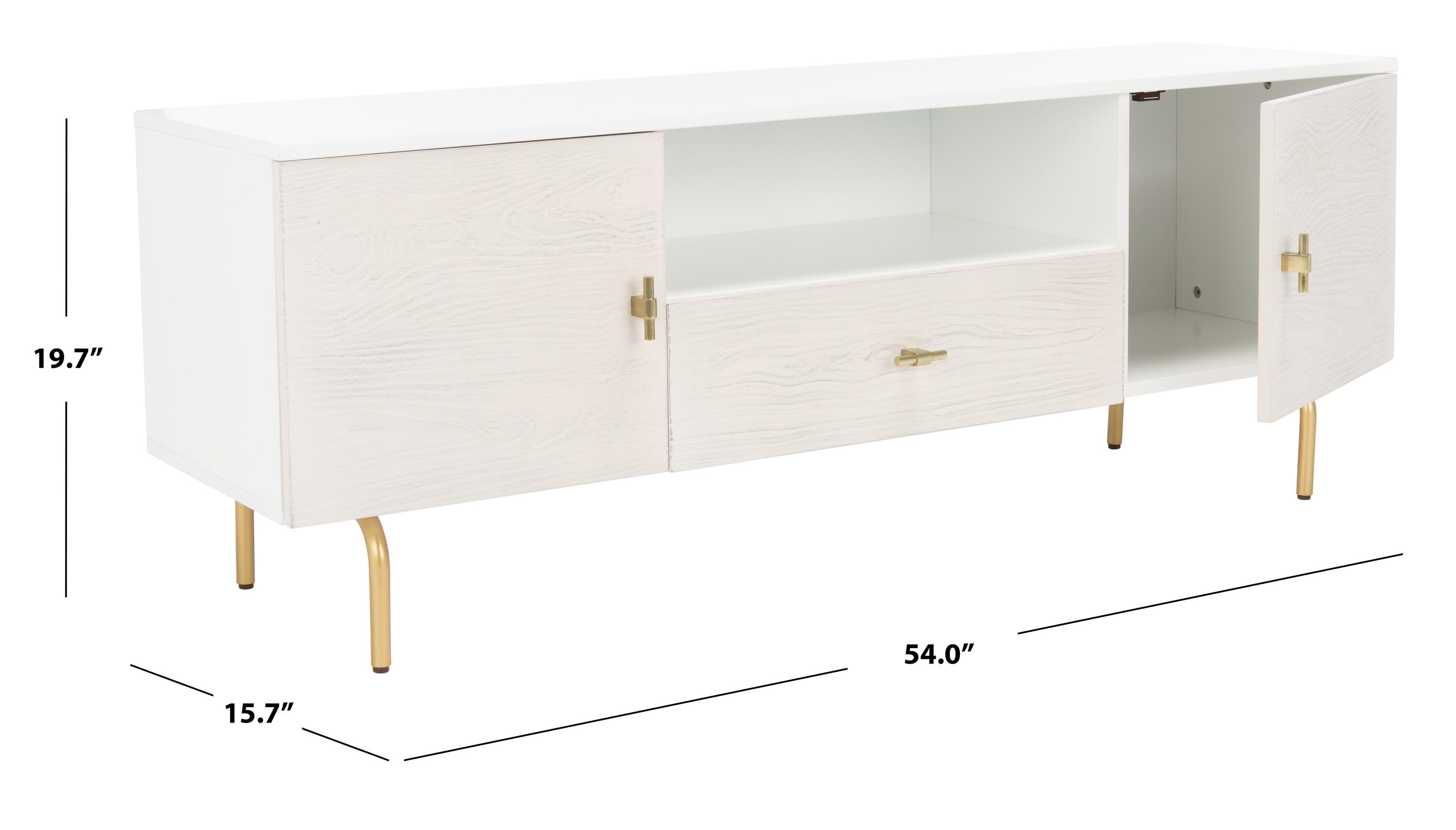 Safavieh MED5000C Genevieve Modern/Contemporary White/White Washed TV stand ( Accommodates TVs up to 70-in )