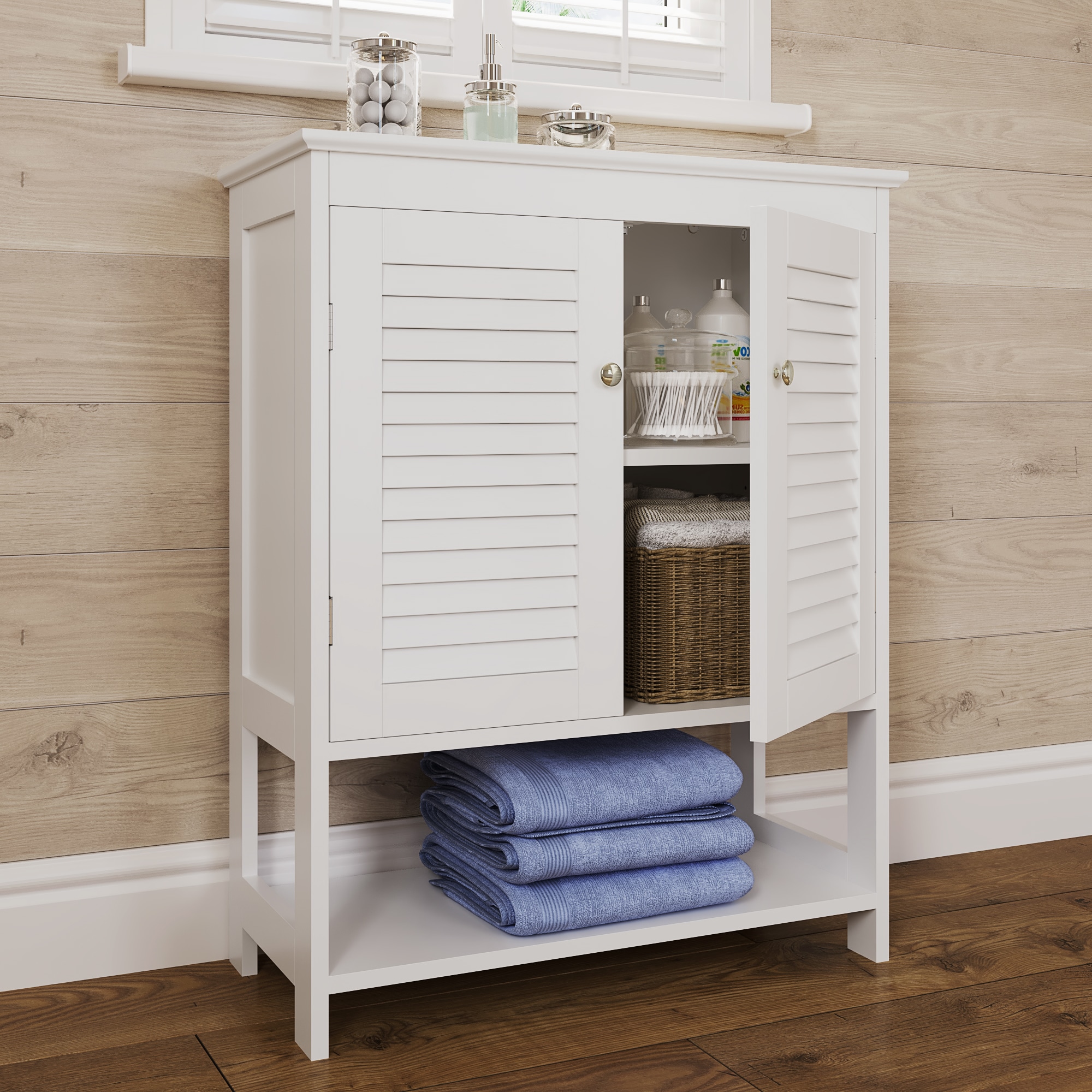 RiverRidge Ashland 16.54-in x 60.04-in x 13.39-in White Freestanding Linen  Cabinet in the Linen Cabinets department at