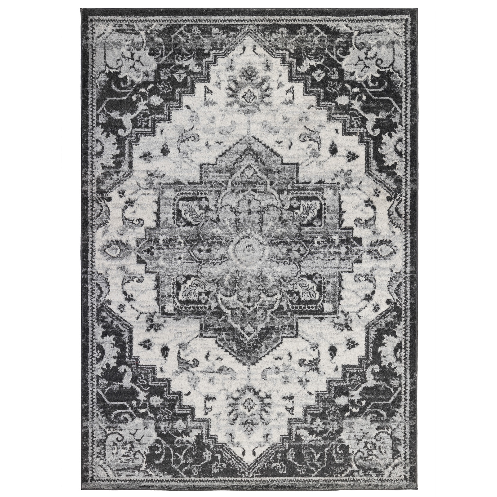 AMER ALX887999 Alexandria 8 x 10 (ft) Loomed Polypropylene Ivory Rectangular Indoor Medallion Area rug