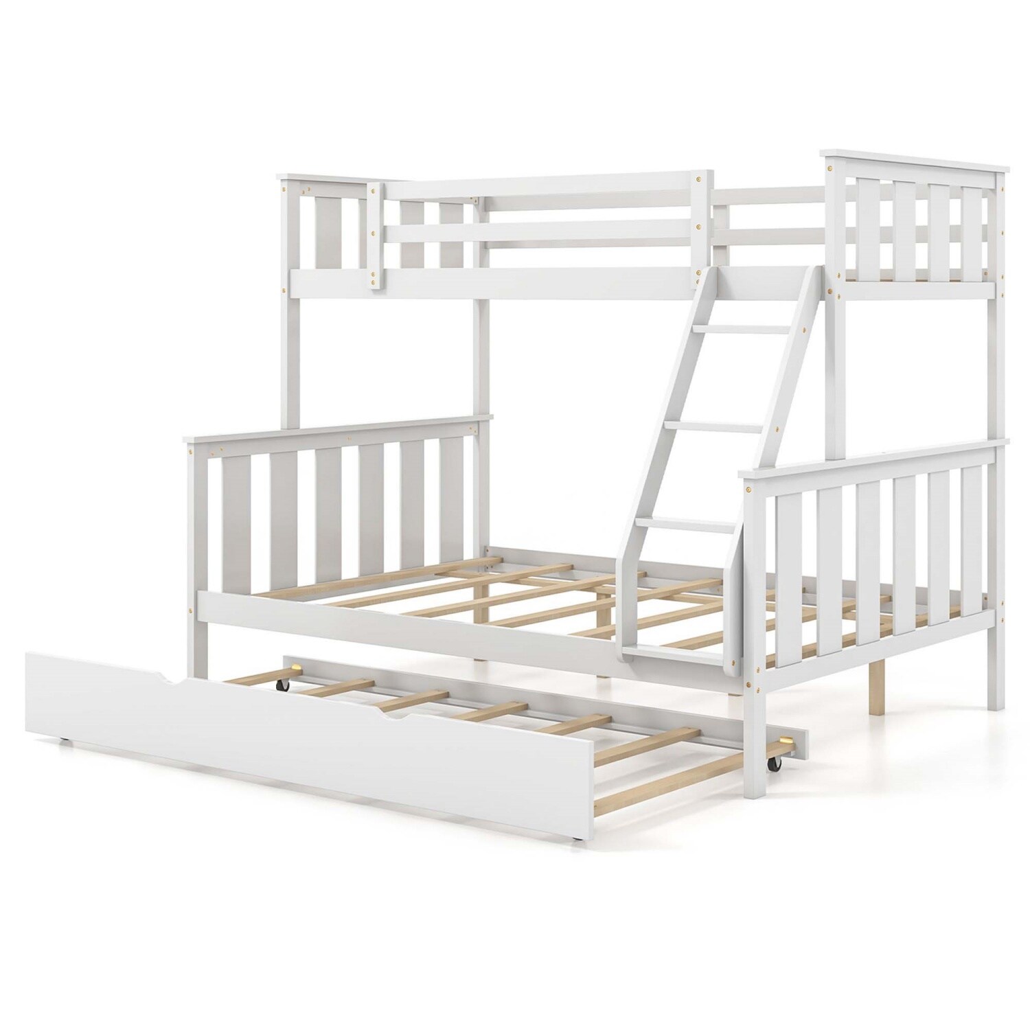 Costway Twin Over Full Bunk Bed with Trundle
