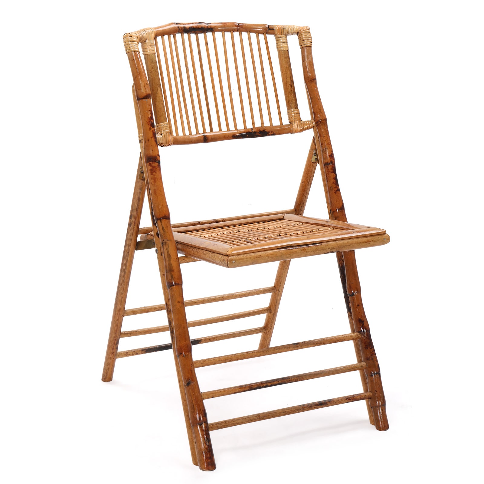 VINGLI Natural Bamboo Folding Armless Dining Chairs, Set of 4