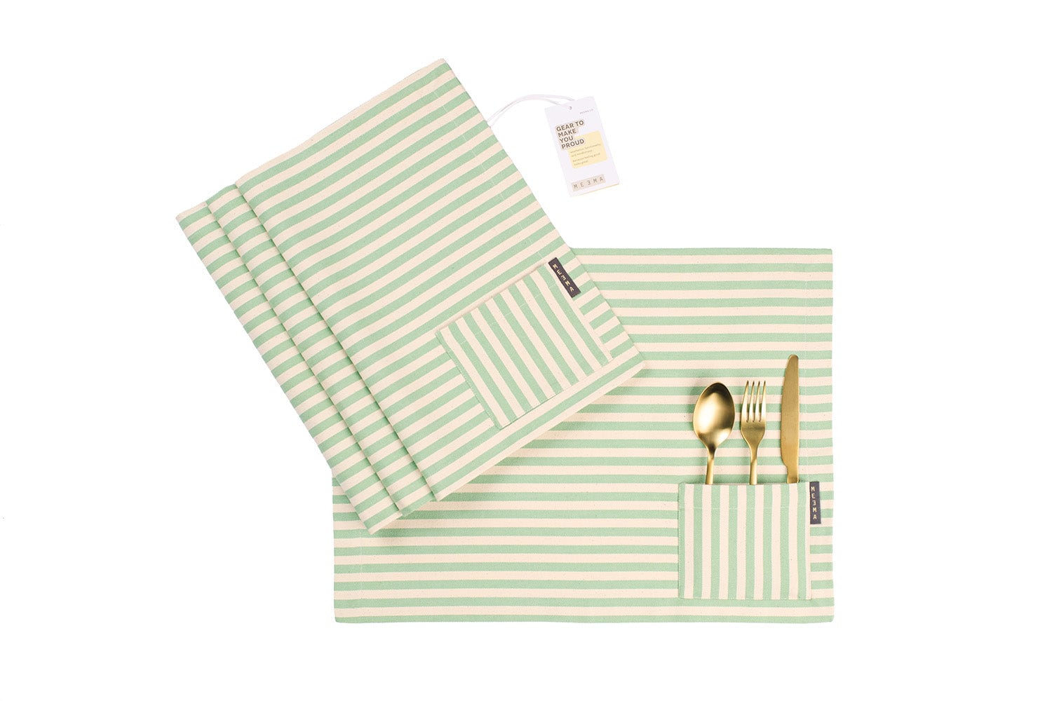 MEEMA Cotton Cloth Placemats - Set of 4 #PM-TW-STRIPEDSG-4PK