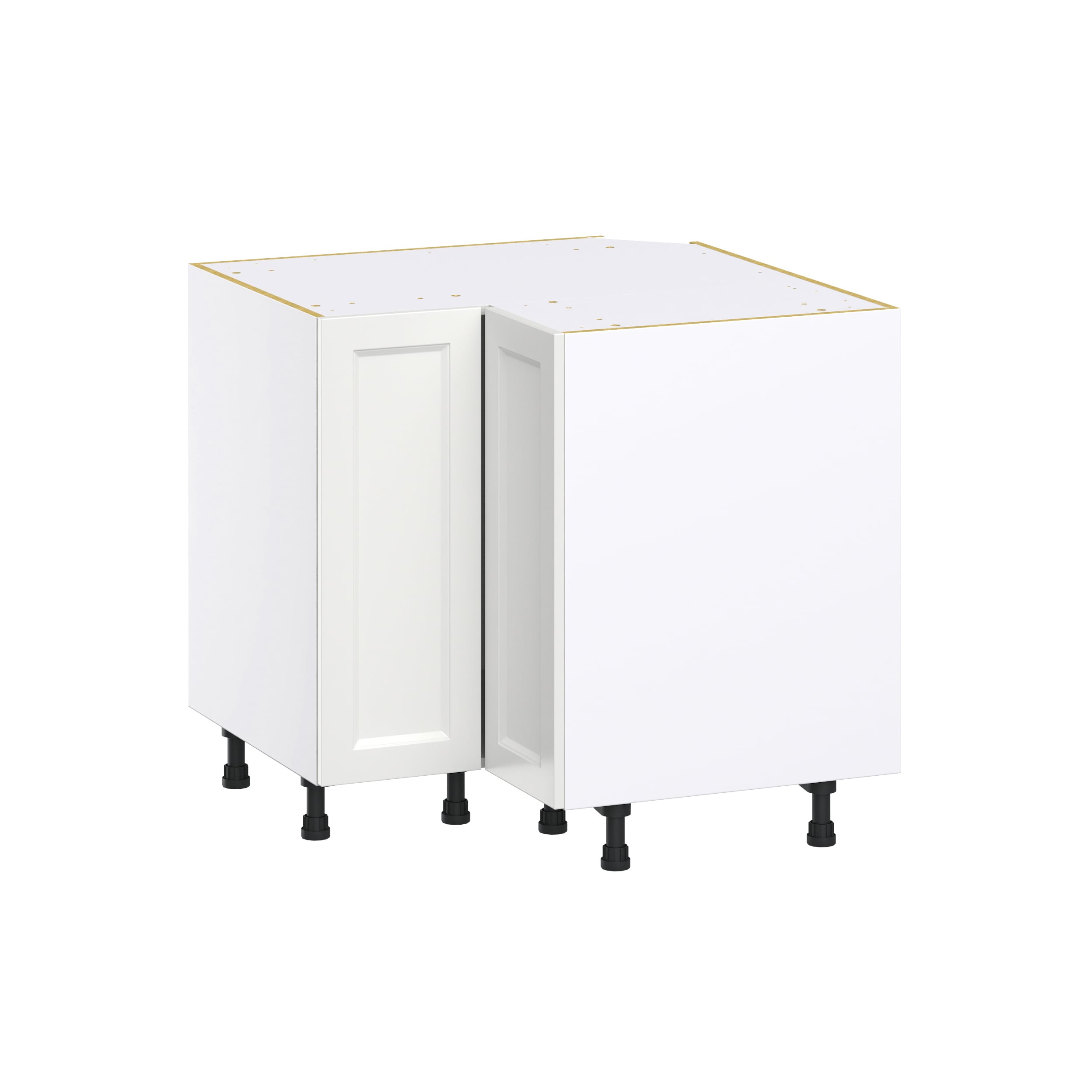 Hugo&Borg DSBC36(L/R)-RI Riviera 36-in W x 34.5-in H x 24-in D Bright White L-shaped L-shaped Corner base Fully assembled Cabinet (Recessed Panel Shaker)