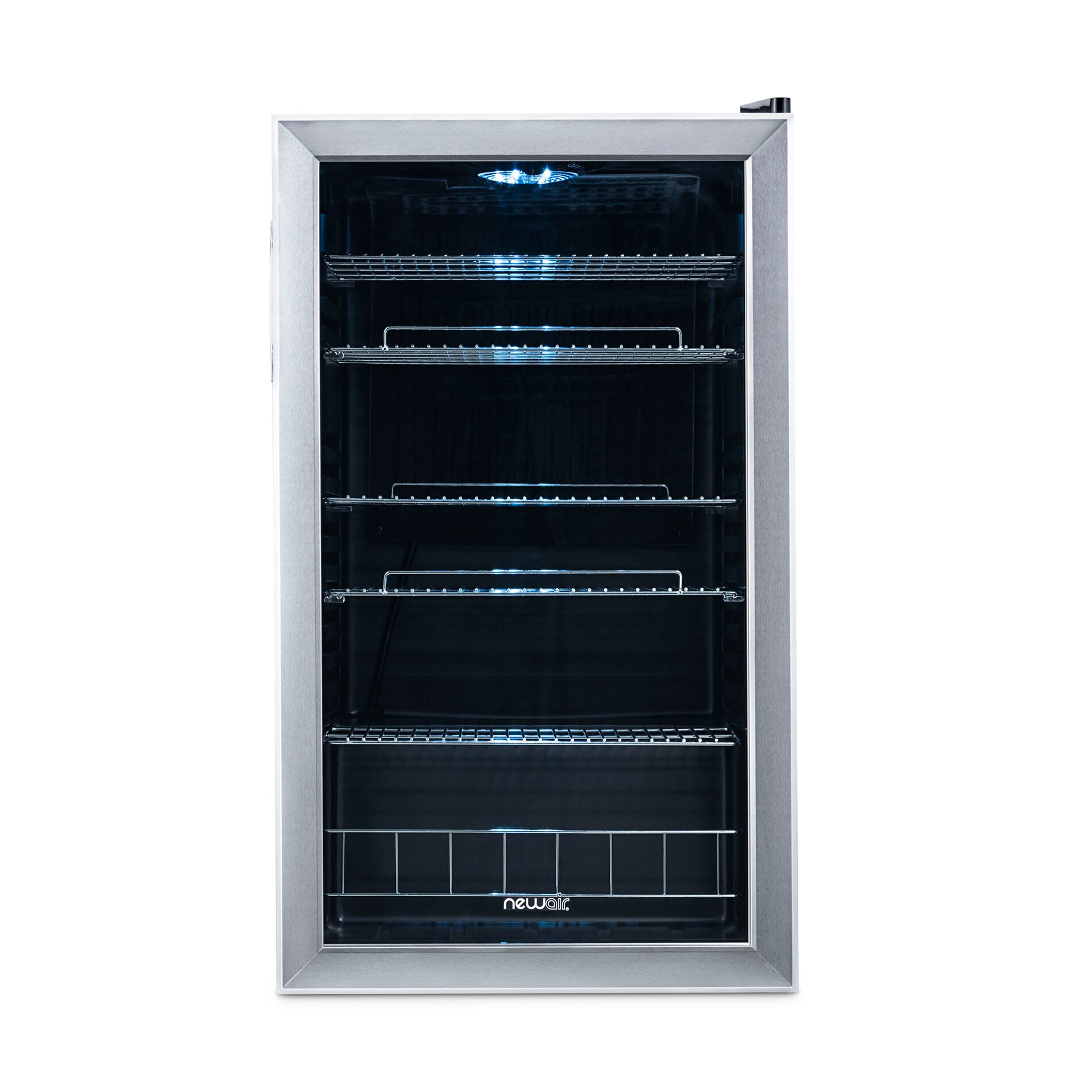 NewAir 19-in W Stainless Steel Freestanding Beverage Refrigerator with  Glass Door in the Beverage Refrigerators department at