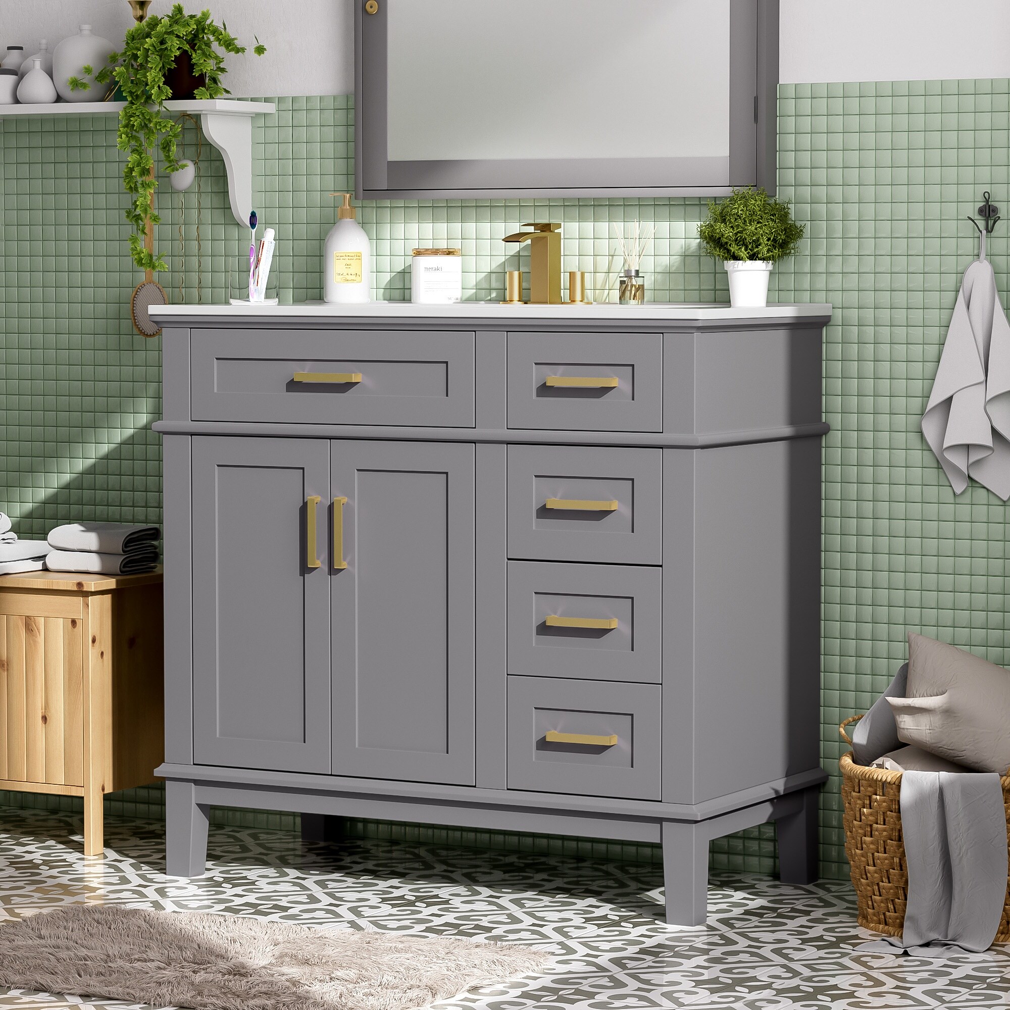 HyperDrop Cart B-2P4S7N8O7I6H Bath-Vanity-Combo - View #3