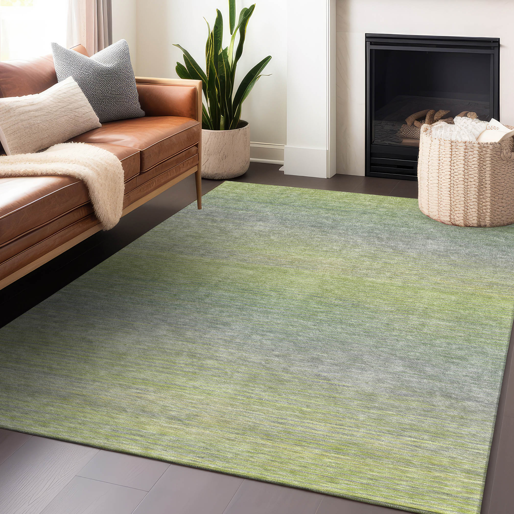 Addison Rugs ACN1291AL30X46 Chantille ACN1291AL 2 x 3 (ft) Polyester Aloe Rectangular Indoor/Outdoor Geometric Machine washable Area rug