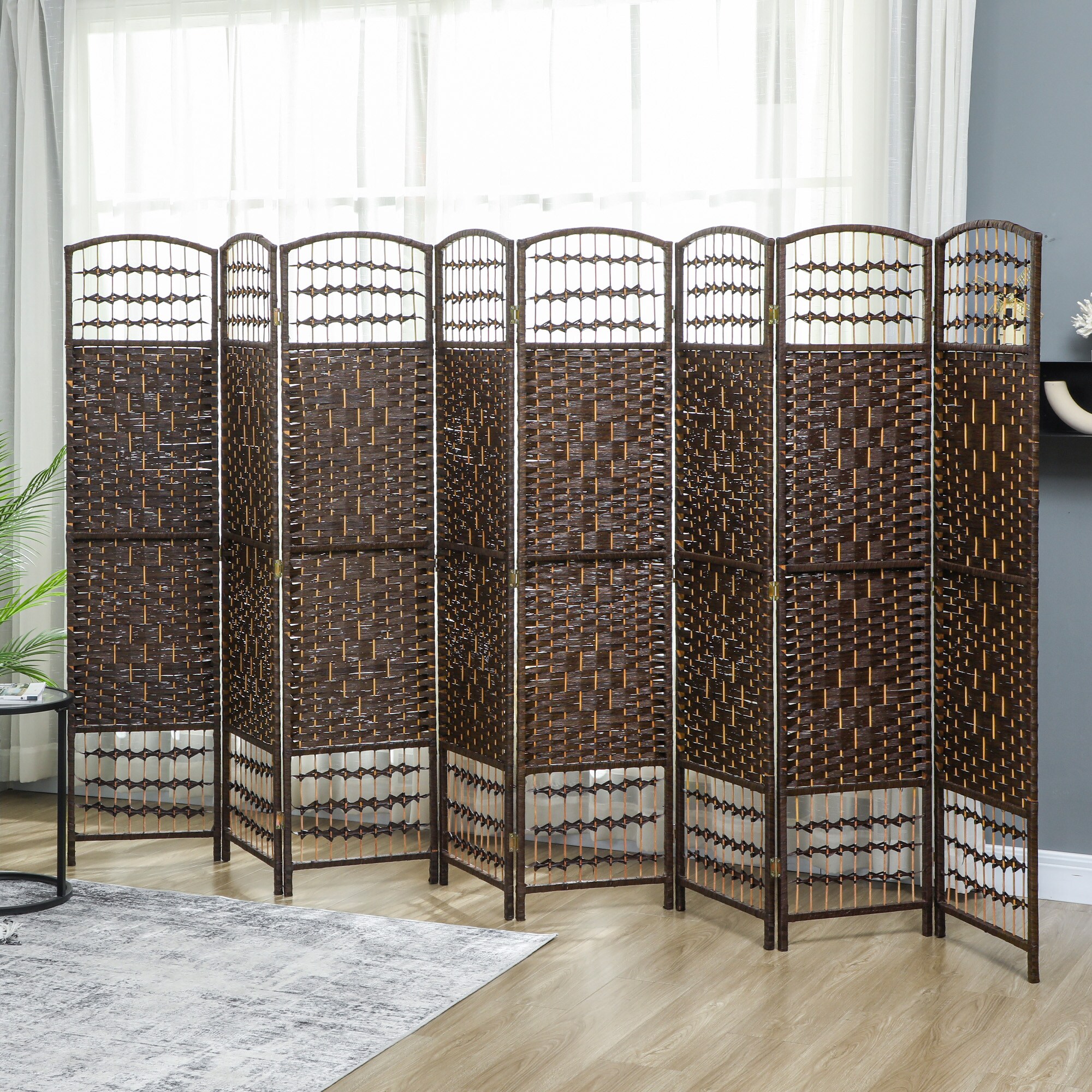 Tinyhomie 8 Panel Folding Room Divider Portable Privacy Screen Wave ...
