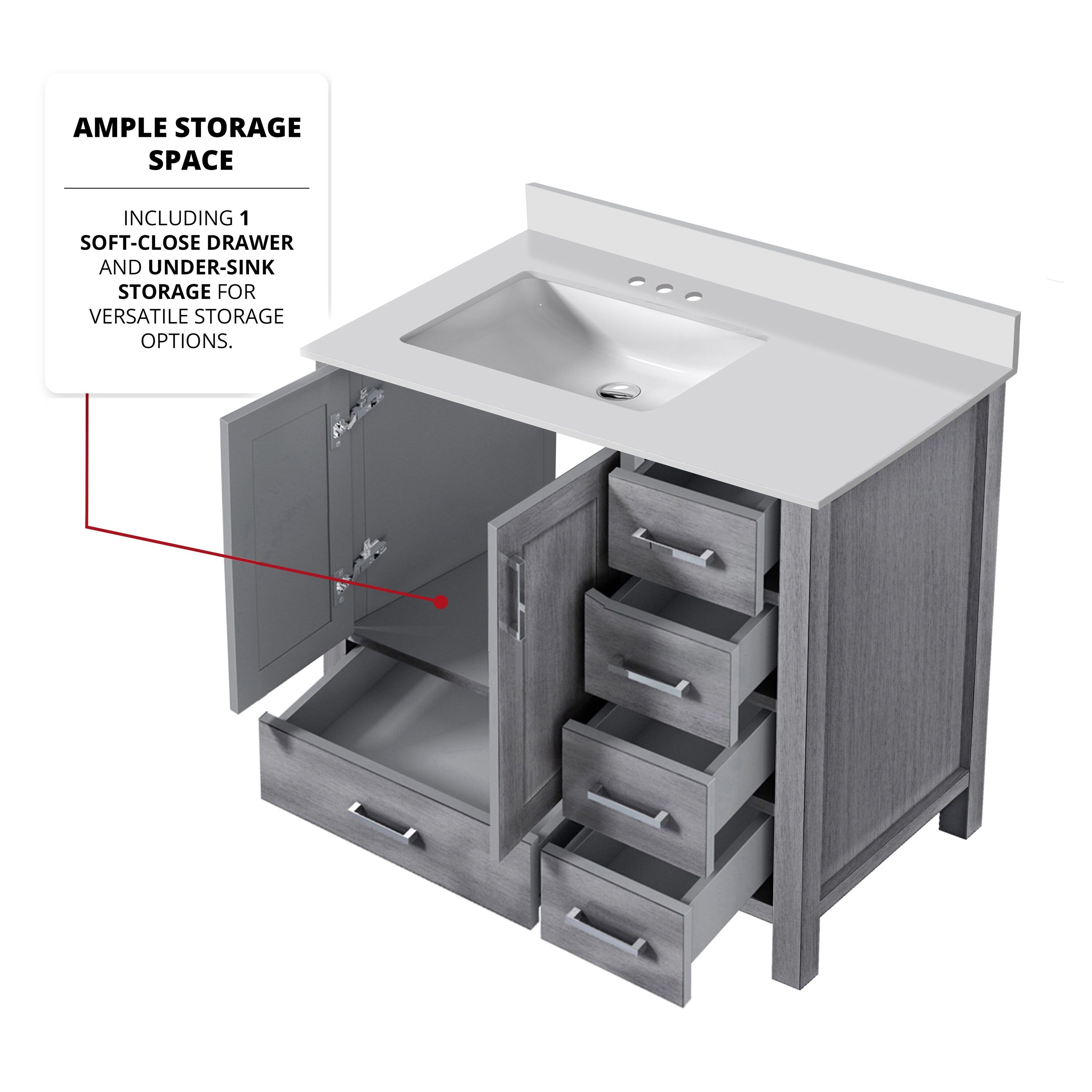 Lexora LVJ36SD300L Bath-Vanity-Combo - View #7