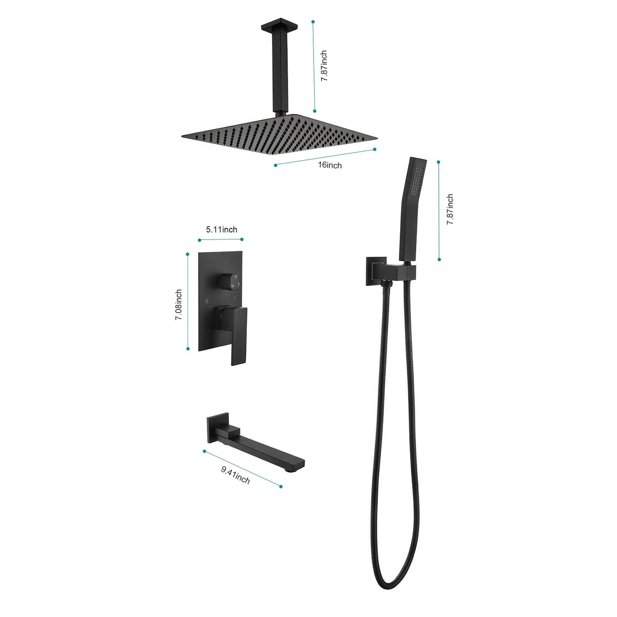 IAK ZYM103612 Showerhead-Bar-Panels - View #7