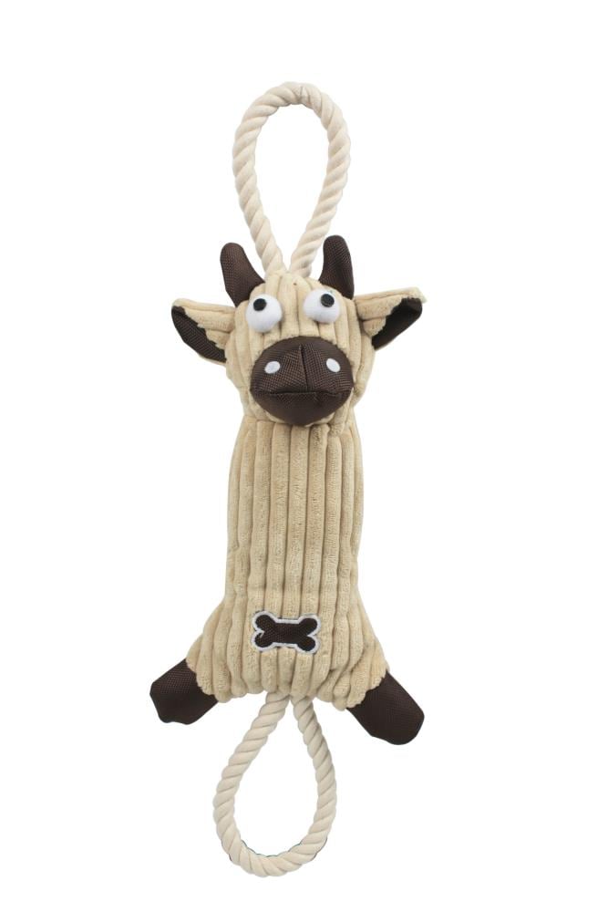 Pet Life Brown Plush Dog Toy - Eco-Friendly Jute, Tough Nylon, Squeaks ...