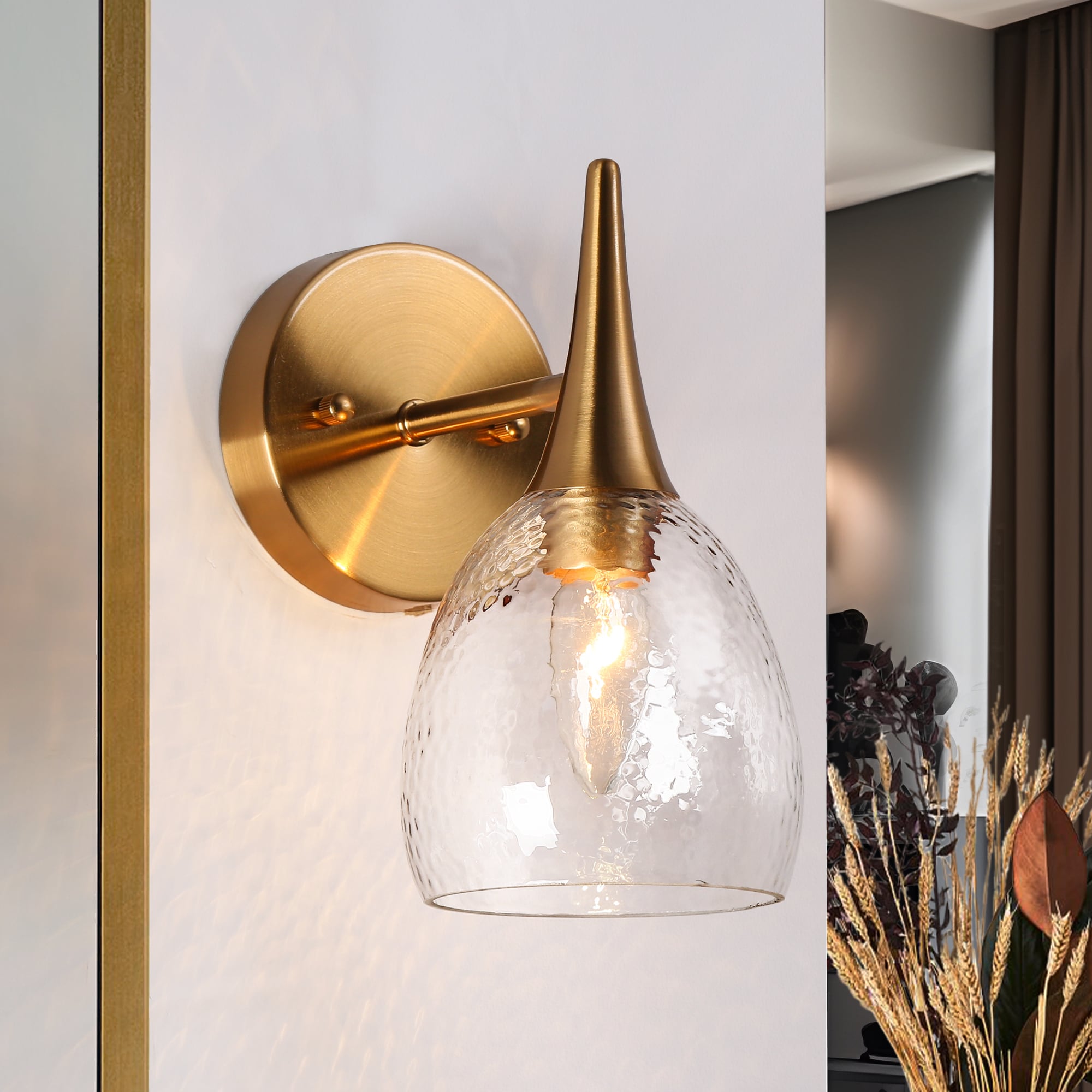 LNC LQQFAZU74W108C Cymerlarity 5-in W 1 -Light Polished Copper Wall Sconce