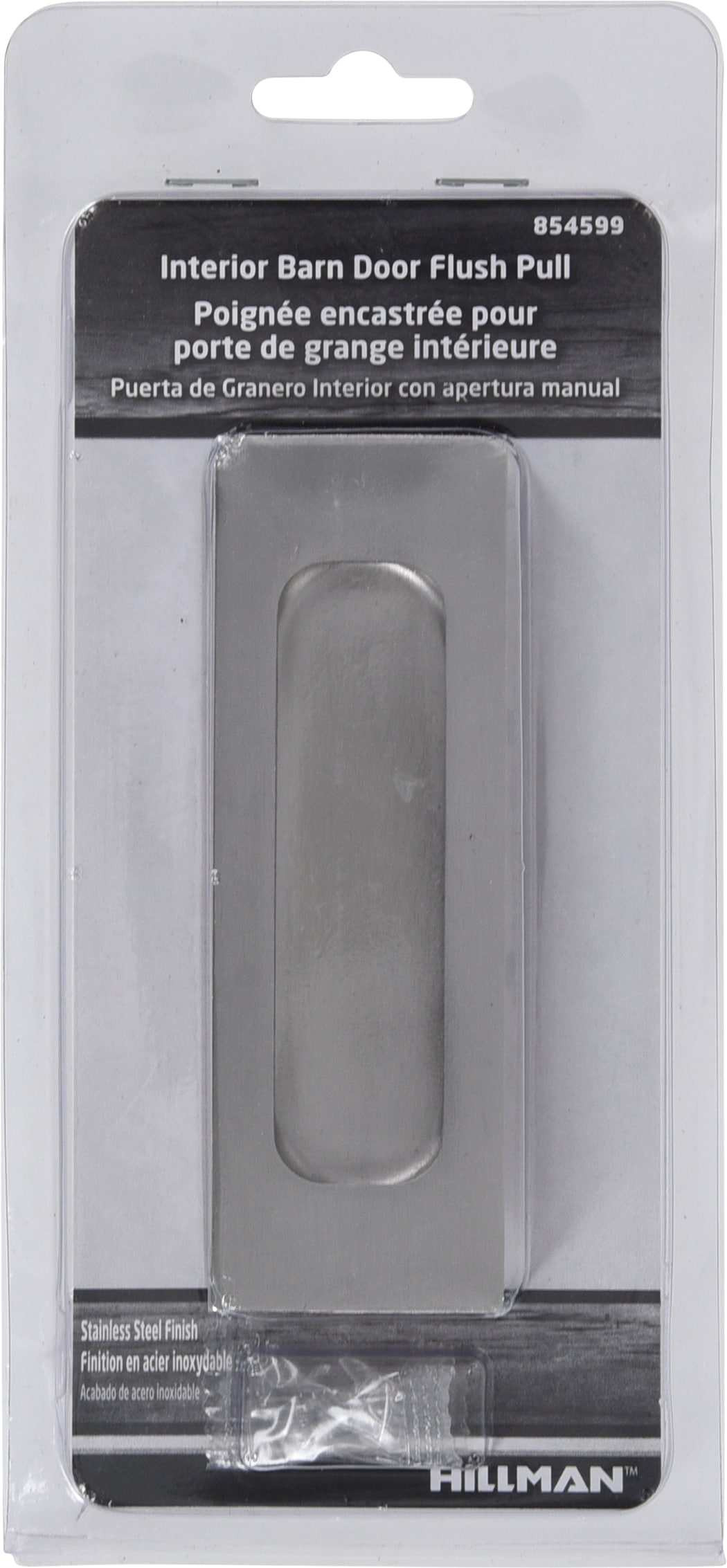 Hillman 854599 Stainless Steel Indoor Single Barn door handle