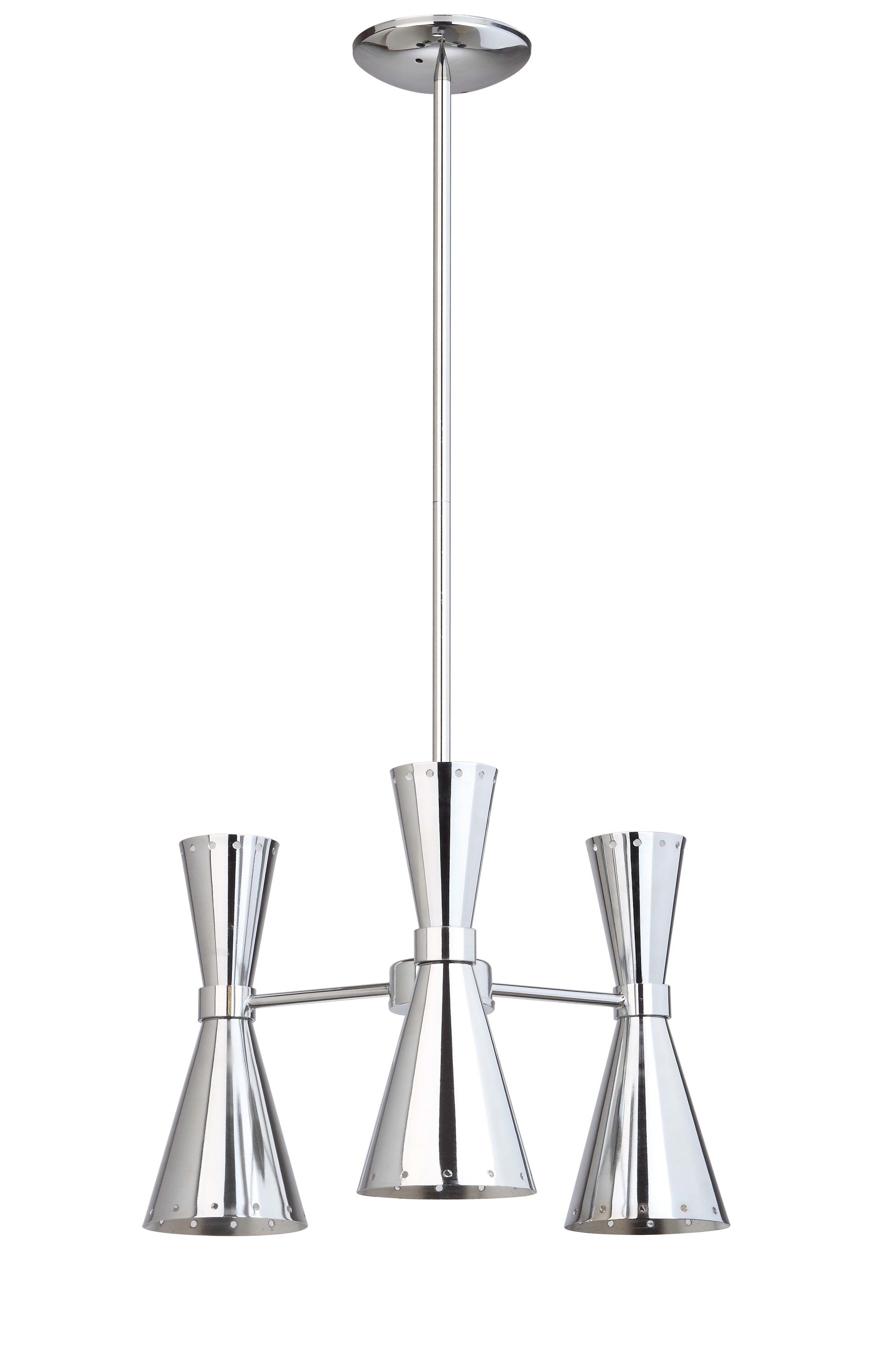 Safavieh PND4010B Elisio 3 -Light Chrome Modern/contemporary Medium Hanging Pendant light