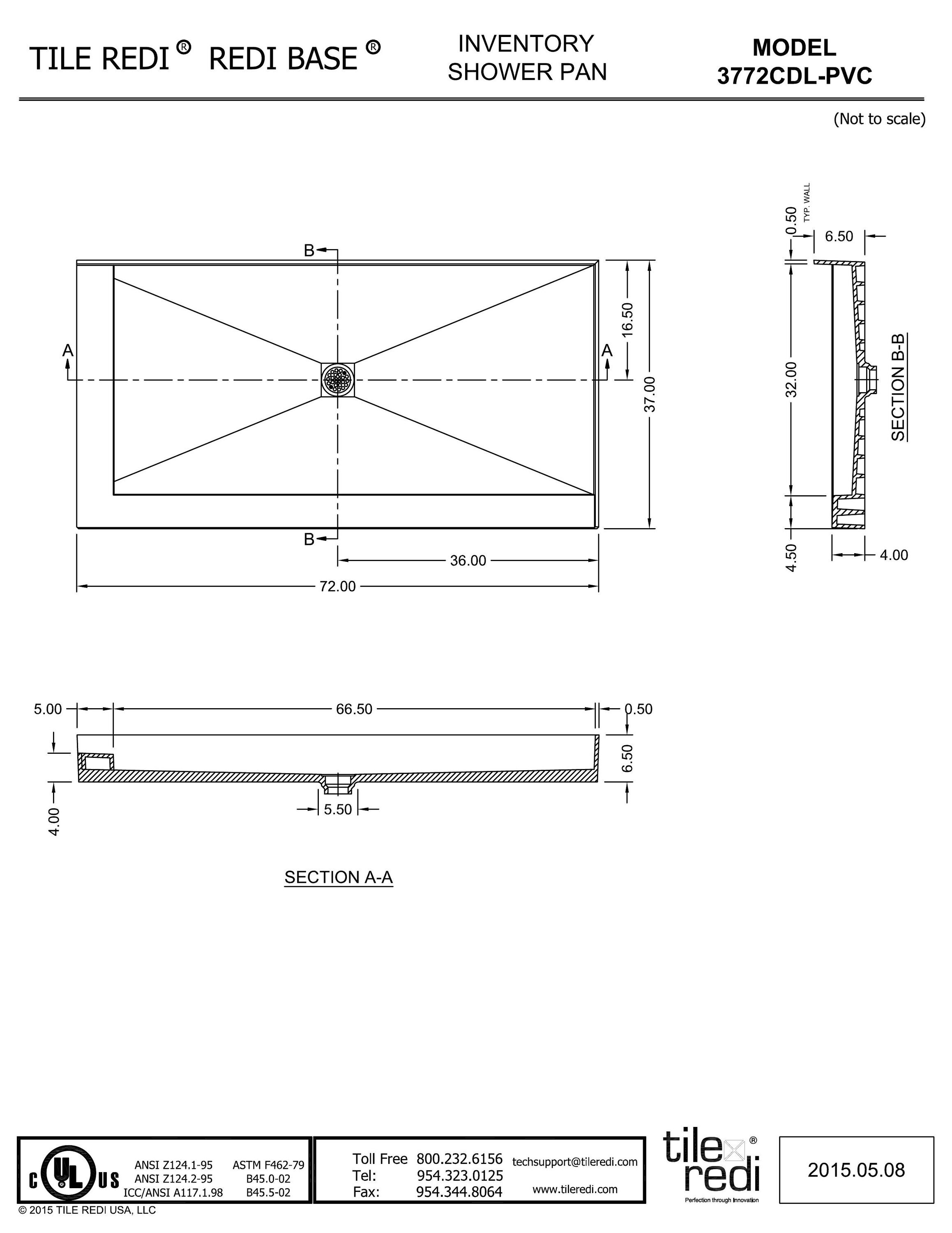 Tile Redi 3772CDL-PVC Shower-Floors - View #8