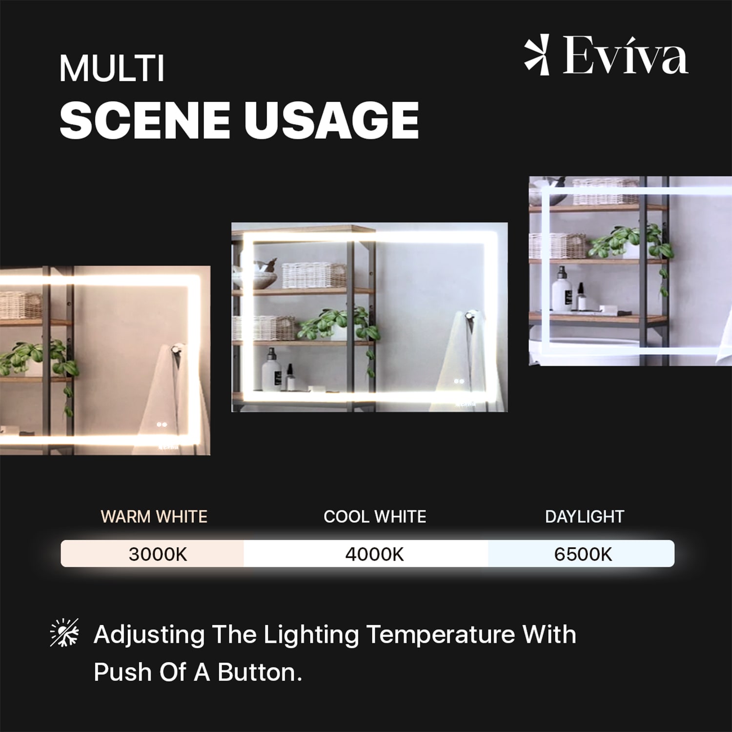 Eviva EVMR101-48X32-LED Framed-Bath-Mirrors - View #4