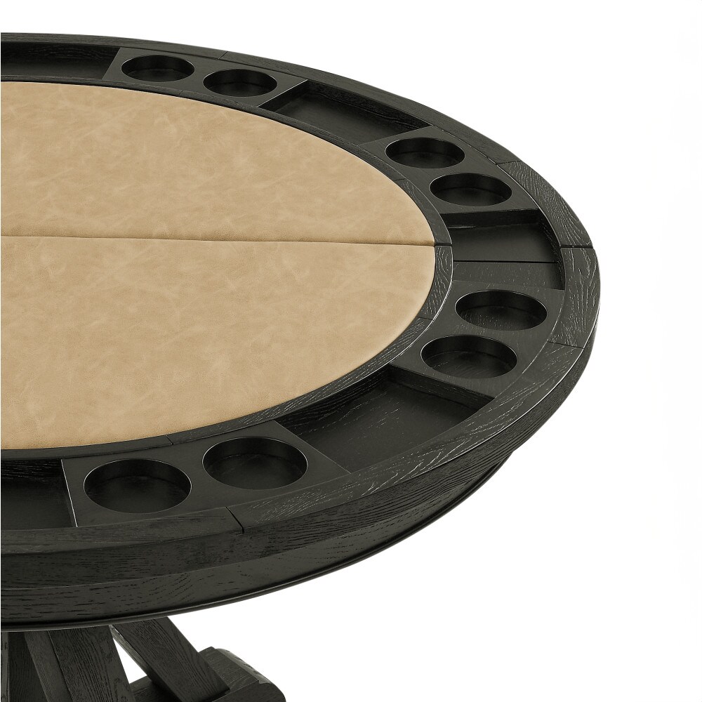 Steve Silver Rylie Black and Sand Casual Dining Room Set with Round ...