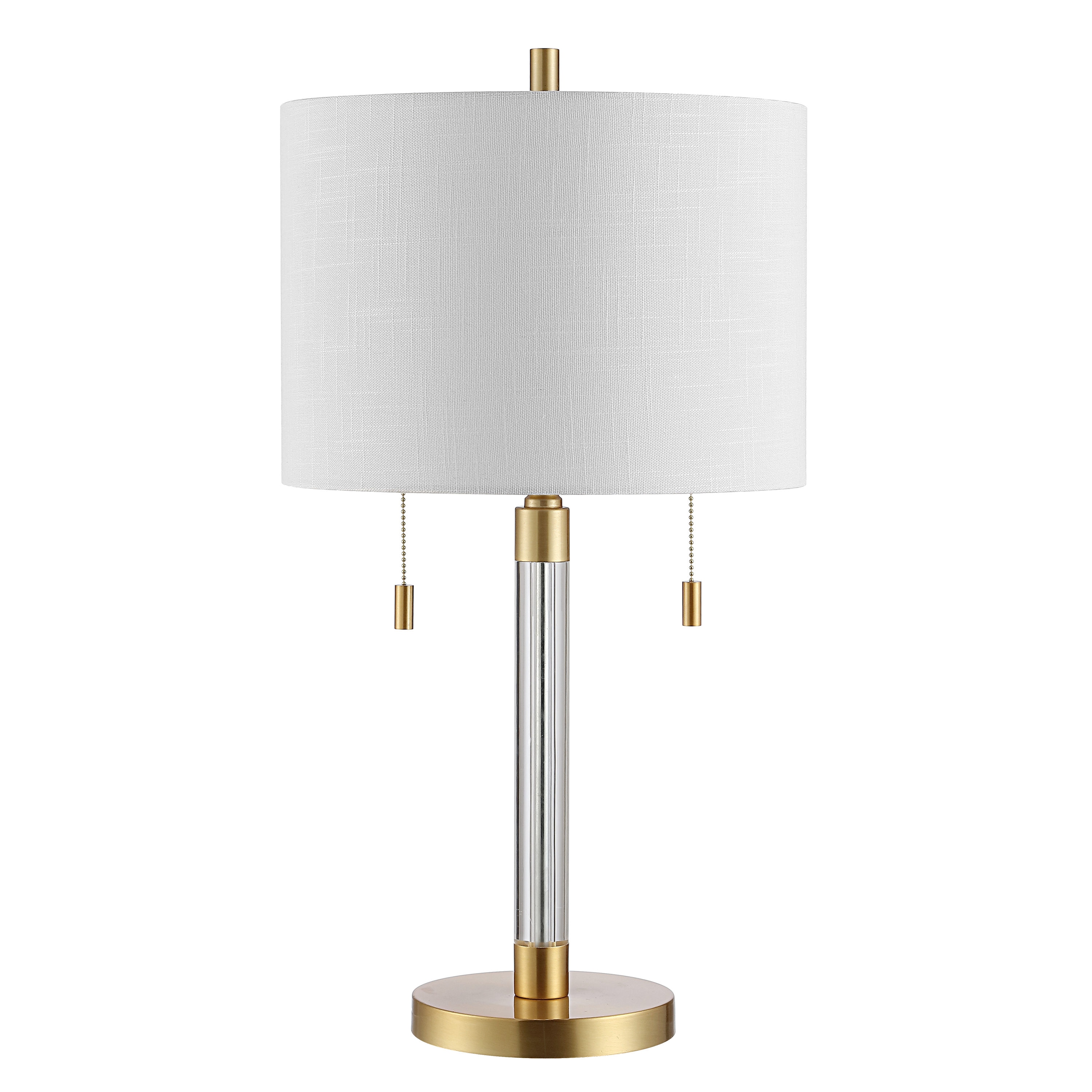 Safavieh TBL4265A Bixby Brass LED Table Lamp with Fabric Shade