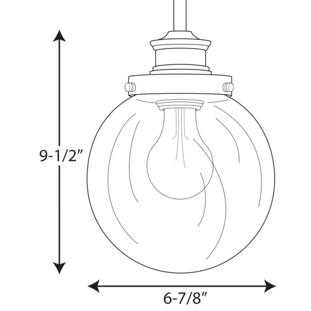 Progress Lighting Penn Natural Brass Transitional Clear Glass Globe ...