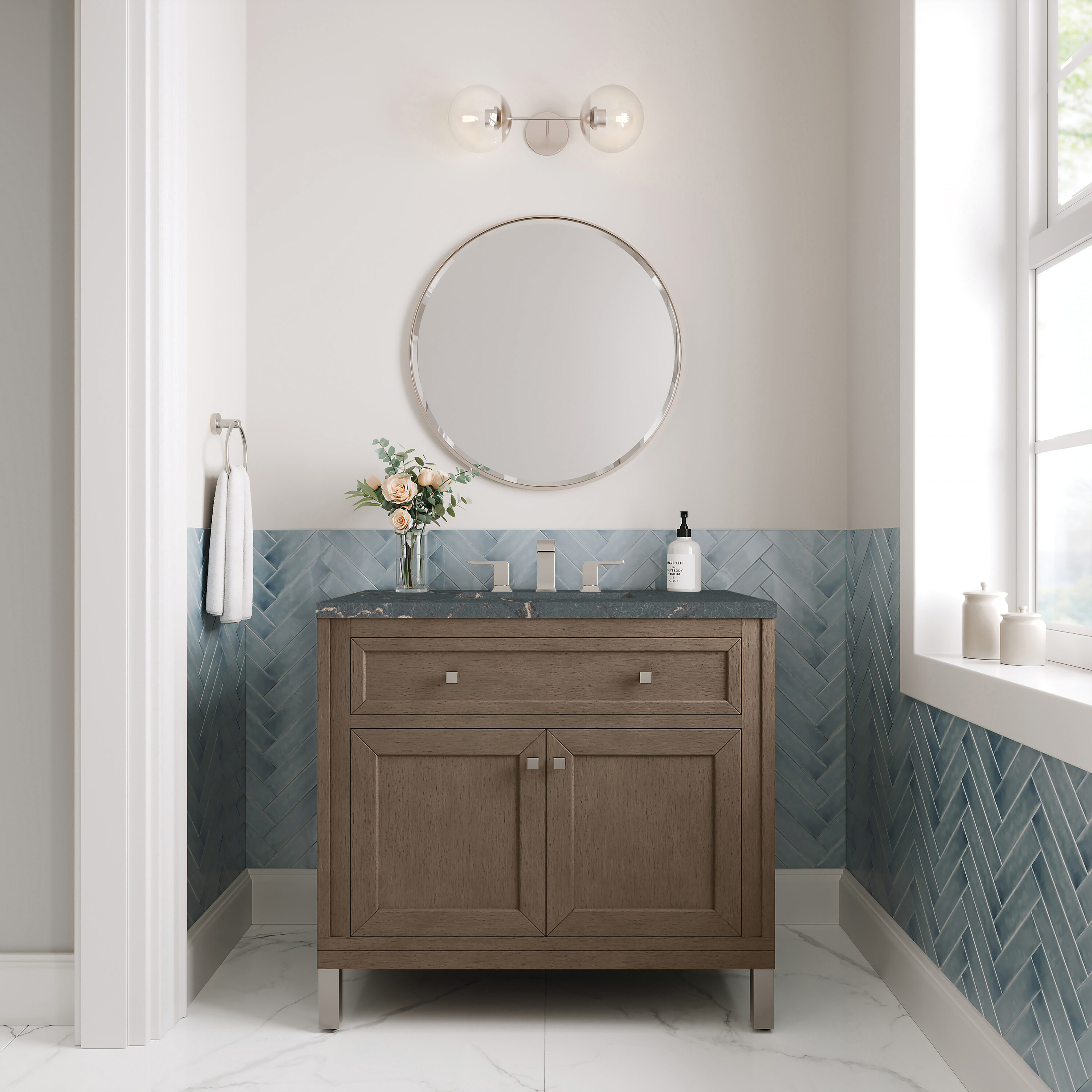 James Martin Vanities 305-V36-WWW-3PBL Bath-Vanity-Combo - View #2