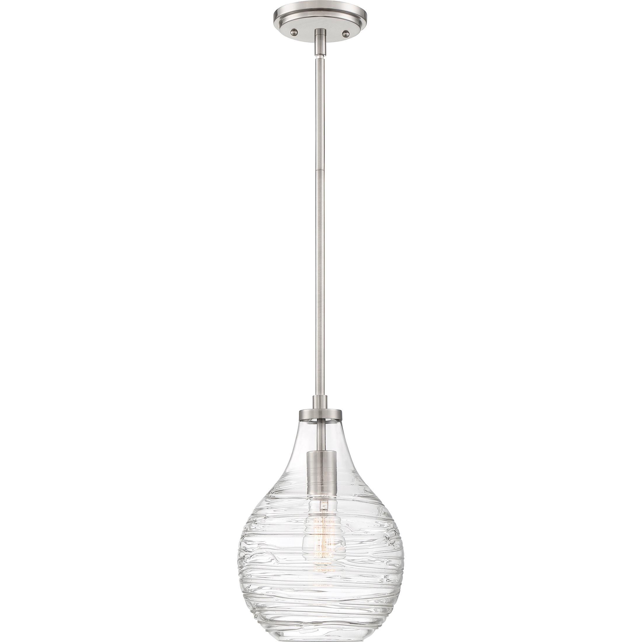 Genie Brushed Nickel Mini Pendant with Clear Glass Shade