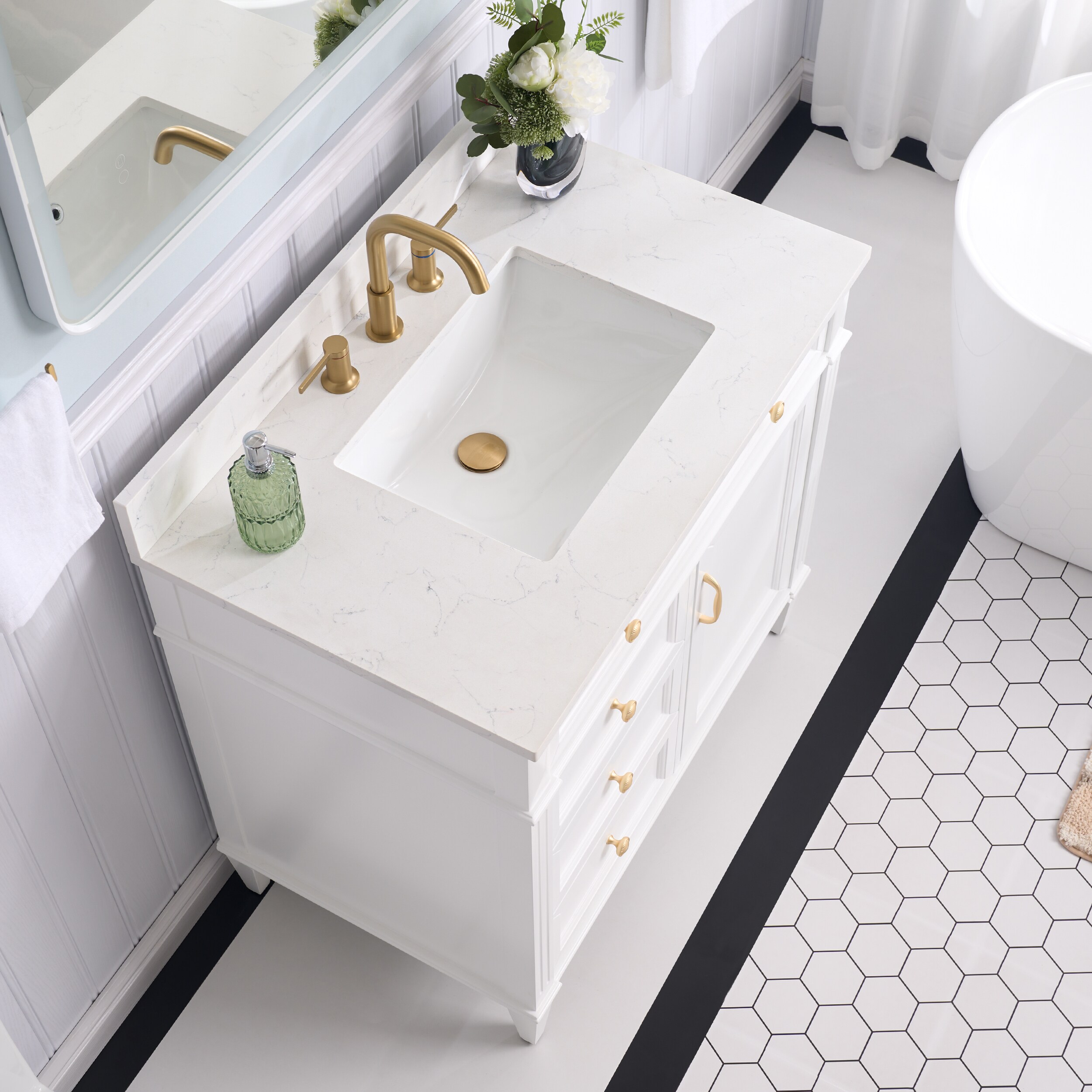 WELLFOR ELISA36QZ-WT Bath-Vanity-Combo - View #4