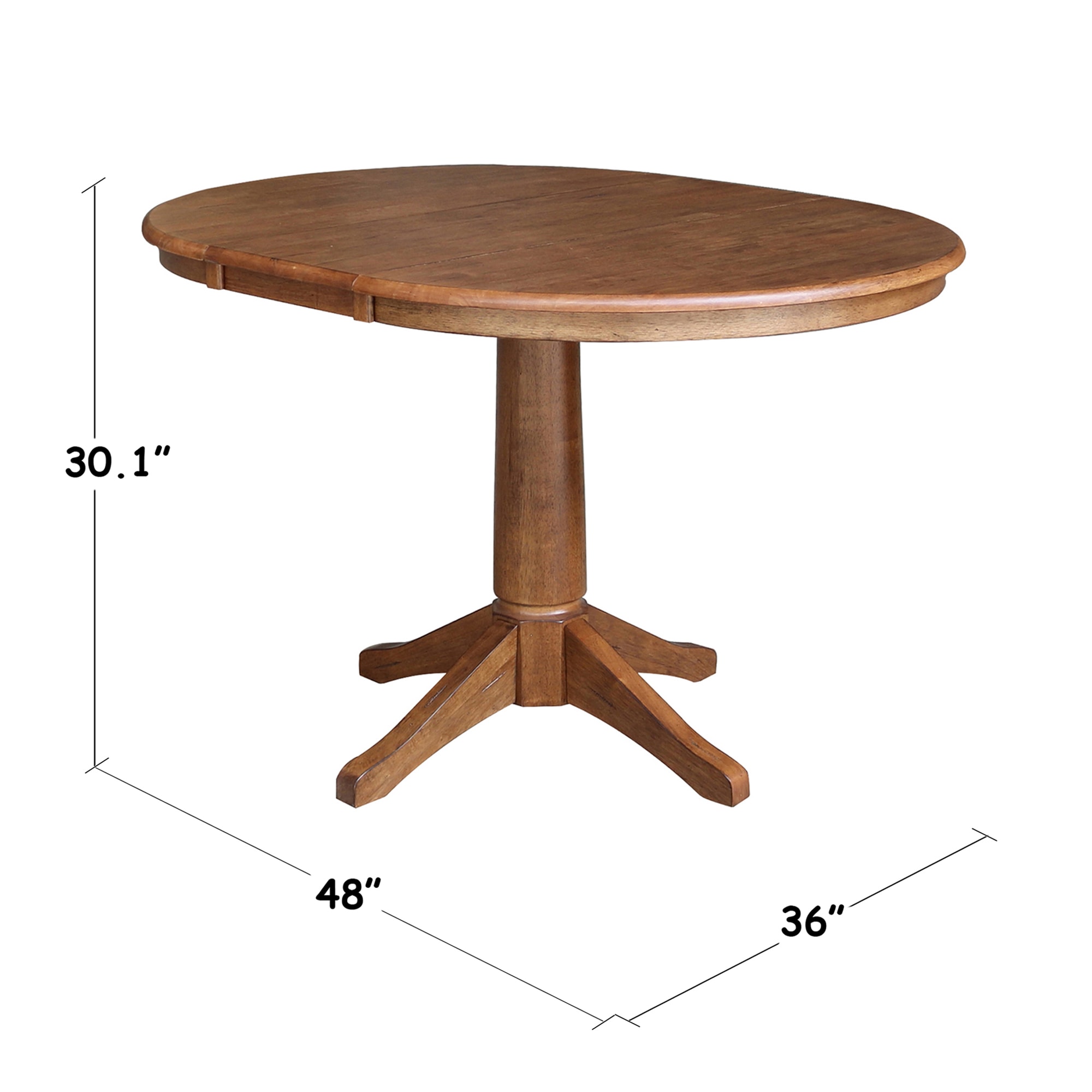Eco-Friendly Distressed Oak Round Extendable Counter Table