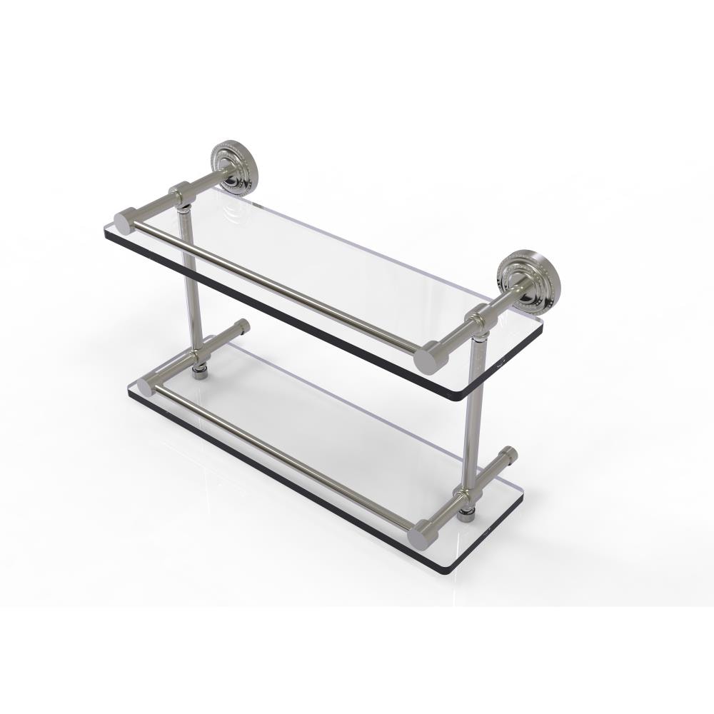 Allied Brass Dottingham Satin Nickel 2-Tier Wall Mount Bathroom Shelf ...