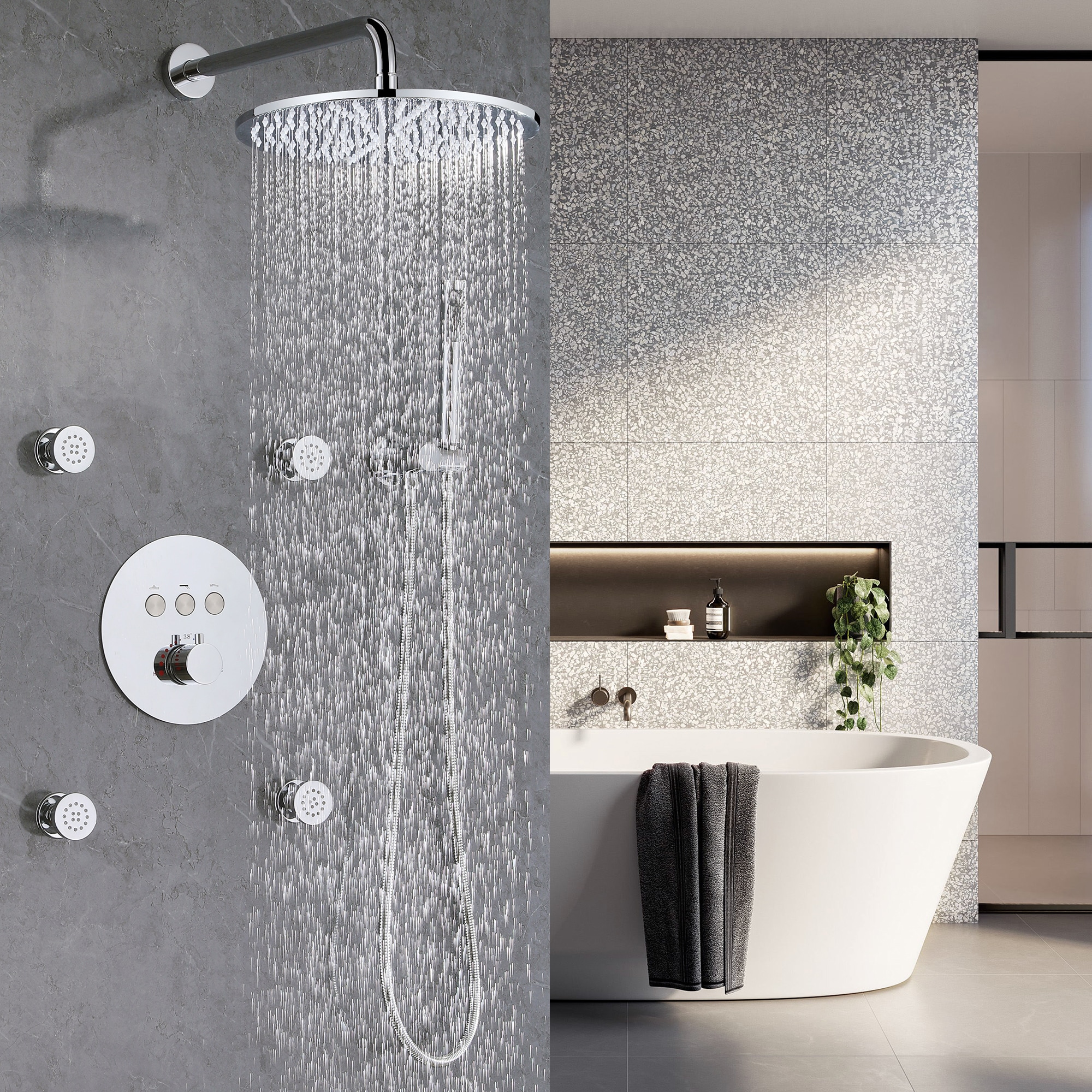 WELLFOR WB-0917 Showerhead-Bar-Panels - View #2