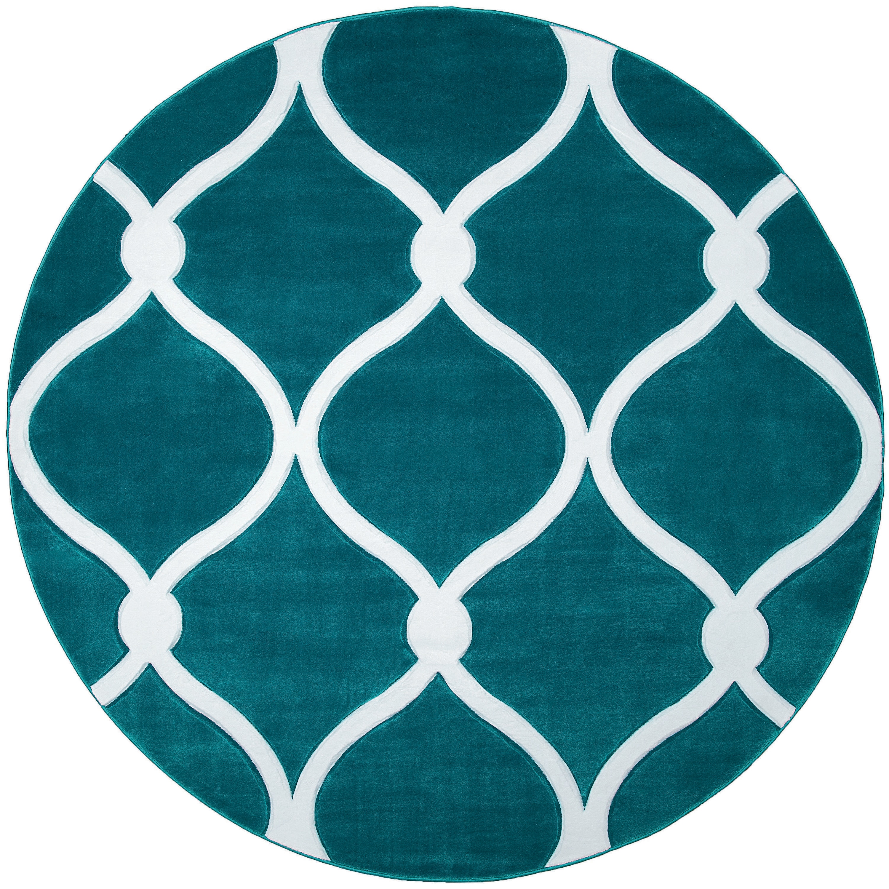 United Weavers Of America 2050 11569 88R Bristol 8 x 8 (ft) Polypropylene Turquoise Round Indoor Trellis Area rug