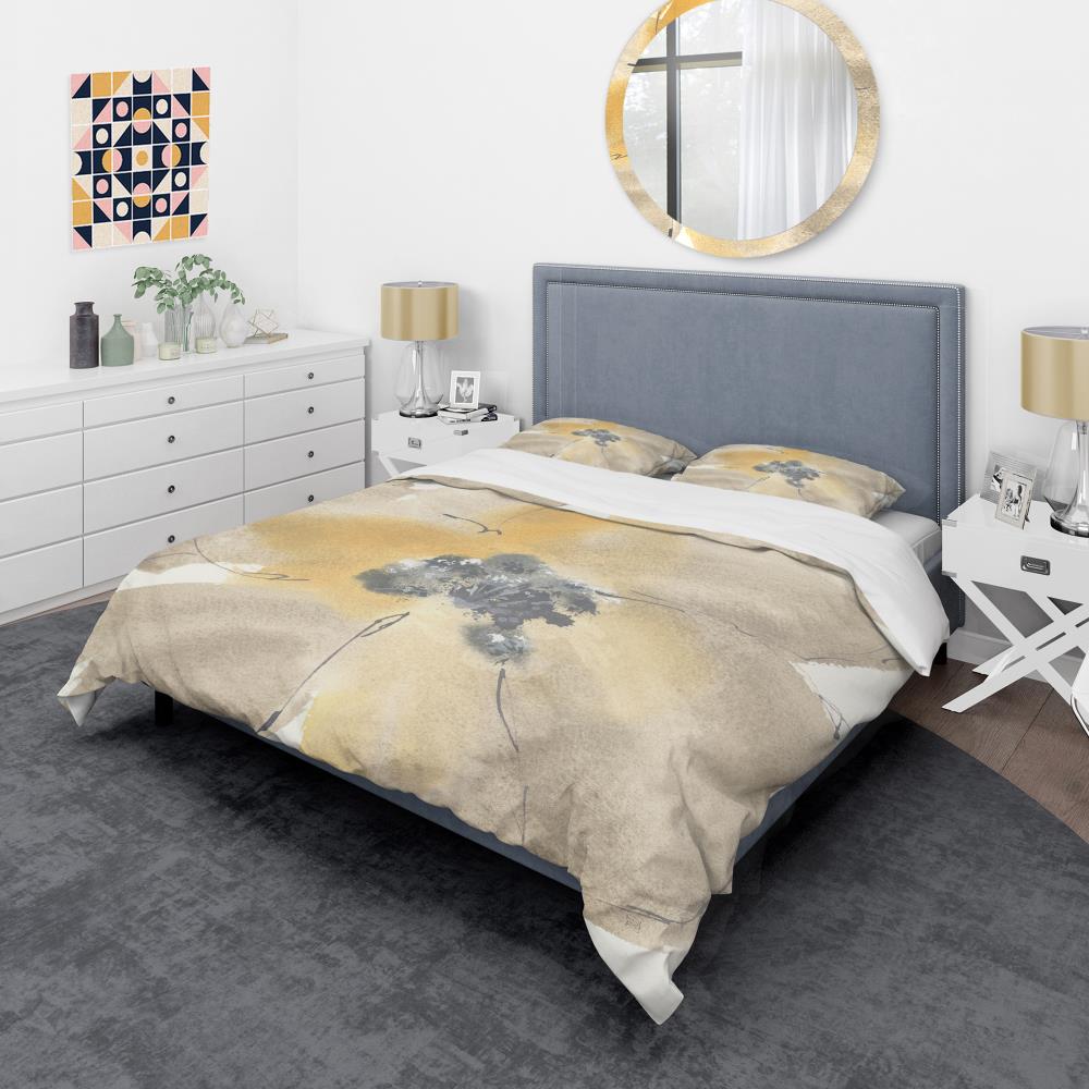 Designart BED30419-T 3 -Piece Yellow Twin Duvet cover Set