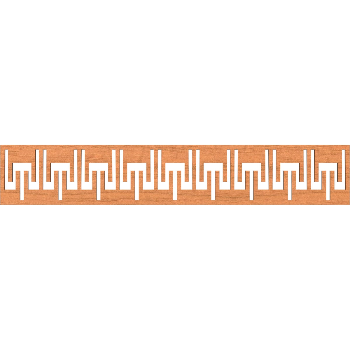 Ekena Millwork MLDB08X46VICCH Victory Fretwork Flat Trim 8-in x 3.89-ft Cherry Brown Unfinished 2156389 Pierced Wall Panel Moulding