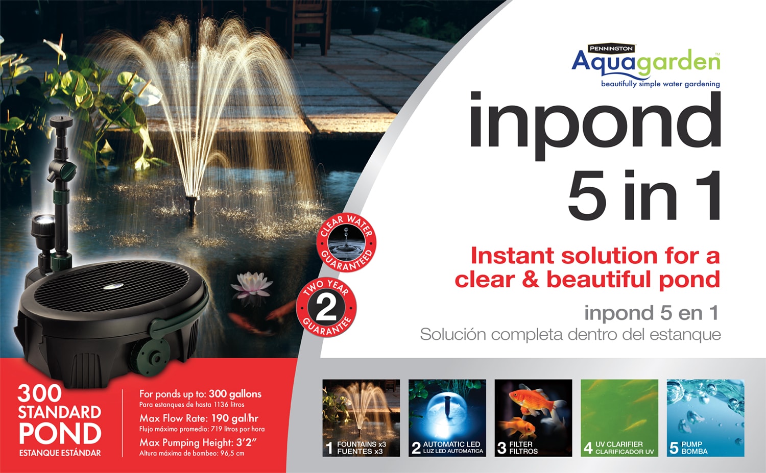 Pennington Aquagarden All-in-One Kit 190-GPH Submersible Pond Pump in the  Pond Pumps department at