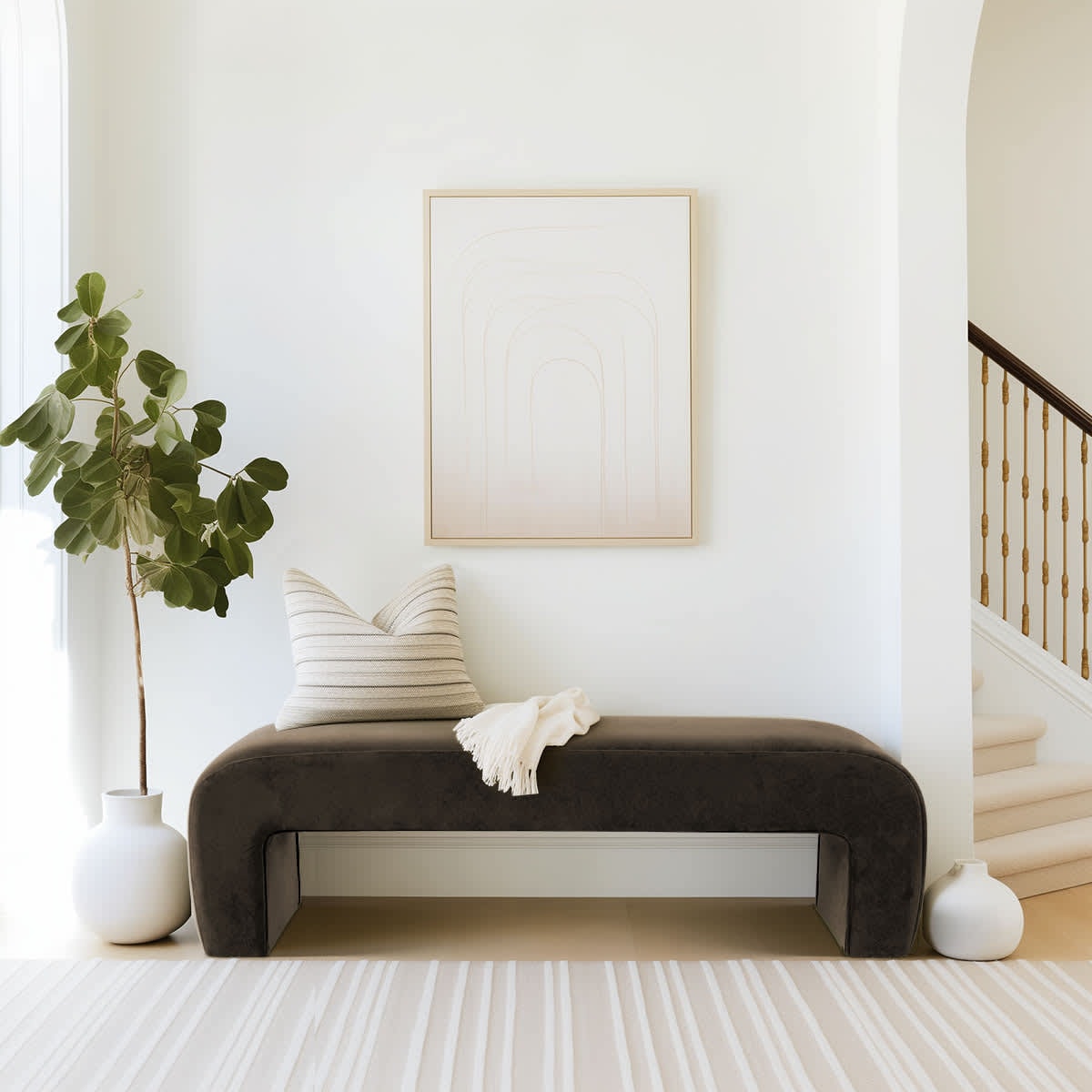 Maison Boucle LILY-152-BENCH-MINK bench - View #4