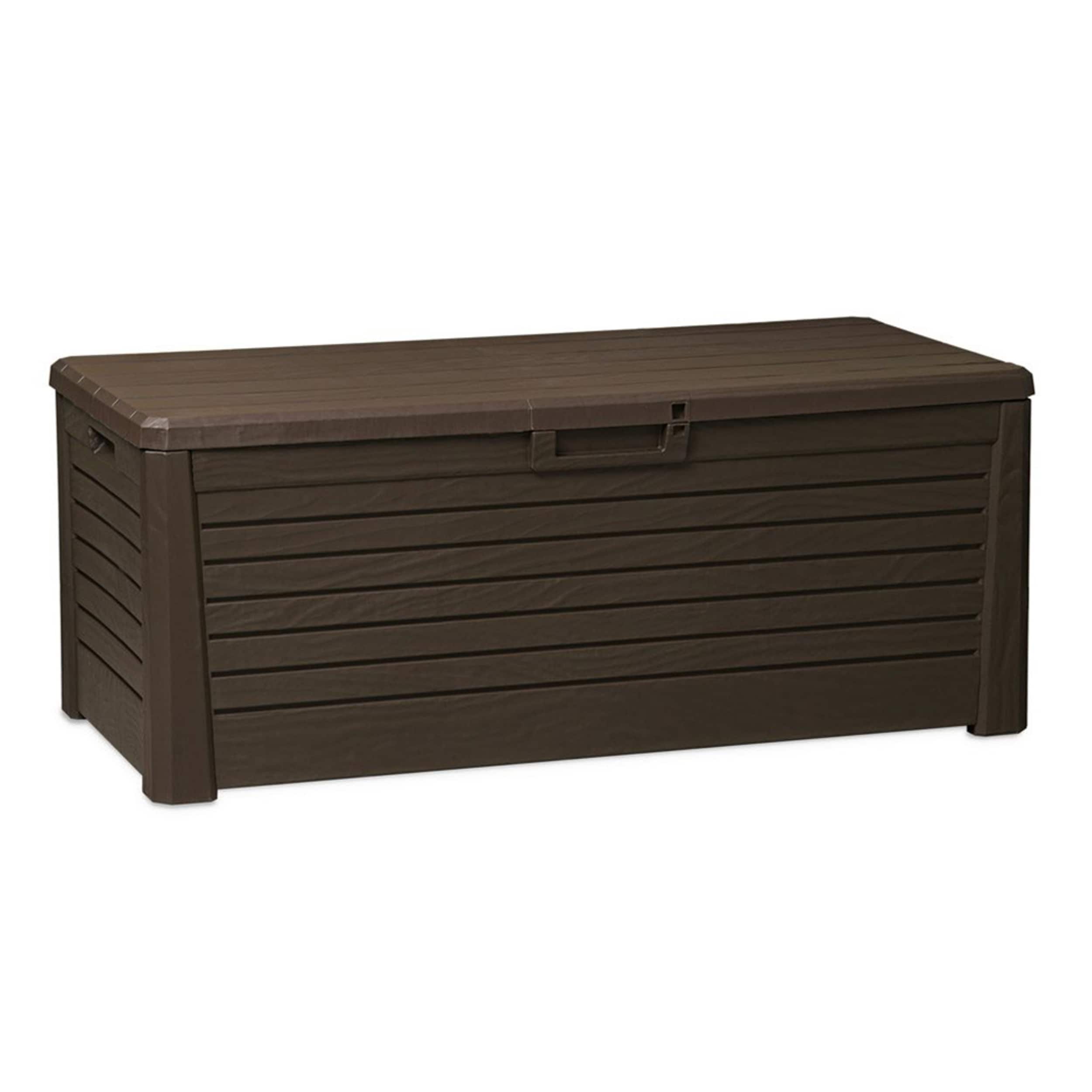 TOOMAX 196883 Florida 145-Gallon Brown Plastic Deck Box