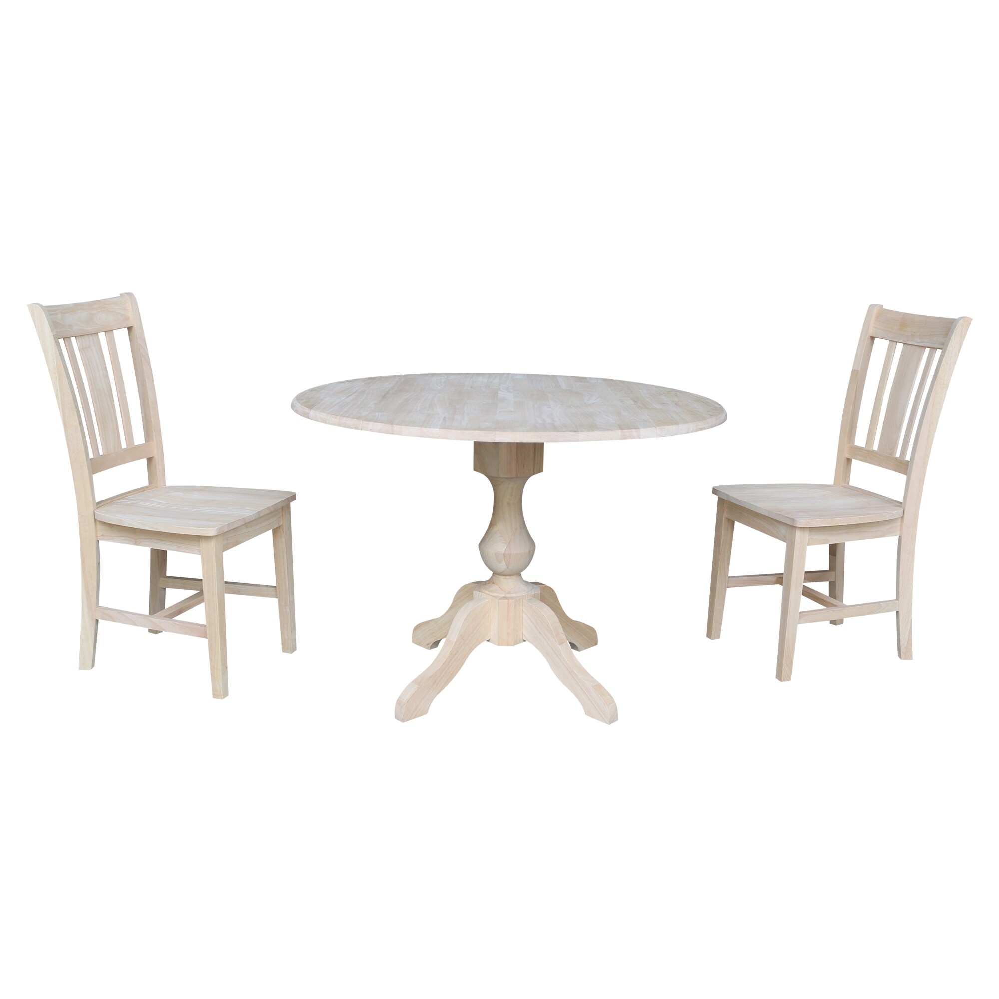 International Concepts K-42DPT-11-C10-2 Natural Casual Dining Room Set with Round Table (Seats 4)