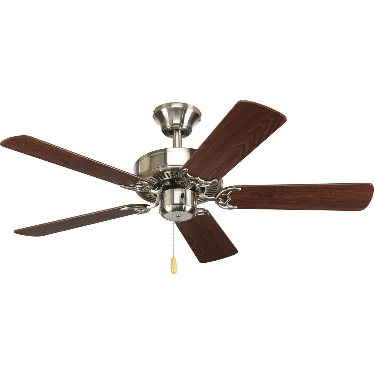 Progress Lighting P2500-09 AirPro Builder 42-in Brushed Nickel with Cherry/Natural Cherry Blades Ceiling Fan Light Kit Compatible ( 5 -Blade )
