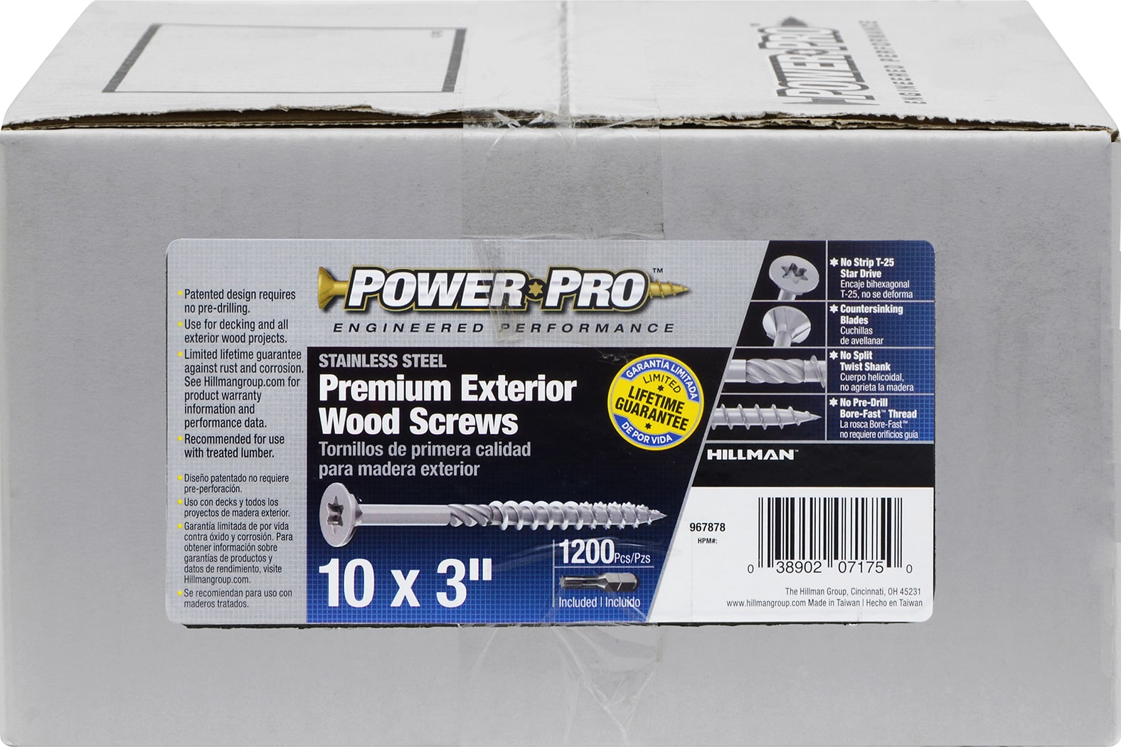 Power Pro #10 x 3-in Stainless Steel Exterior Wood Screws (1200-Per Box) 967878 Sansujyuku sansujyuku.com