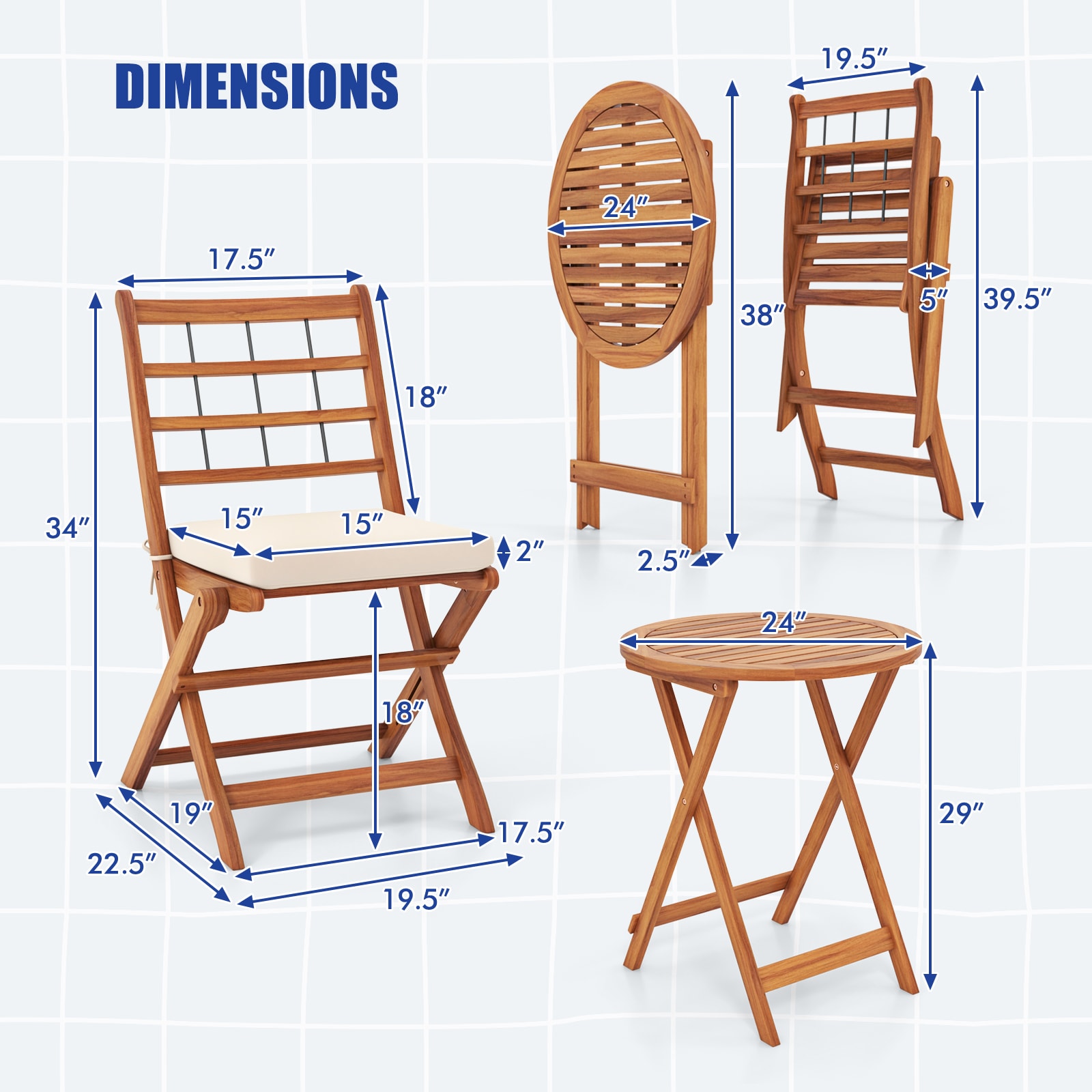 Slickblue D-CO-HW68527WH Patio-Dining-Sets - View #3