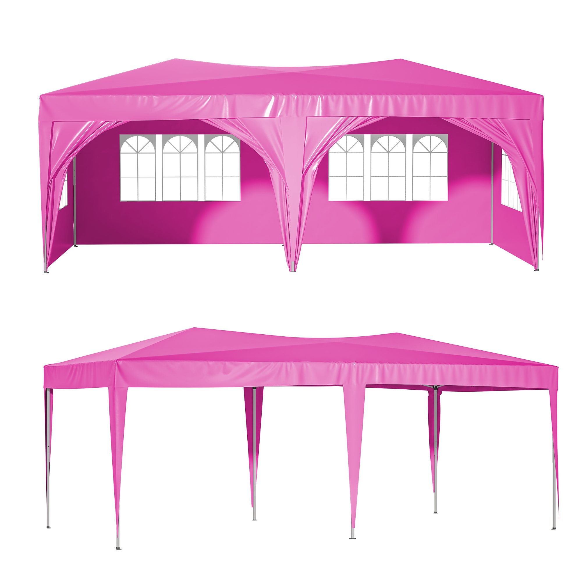 Siavonce FZ10382 20-ft x 10-ft Rectangle Pink Pop-up Canopy