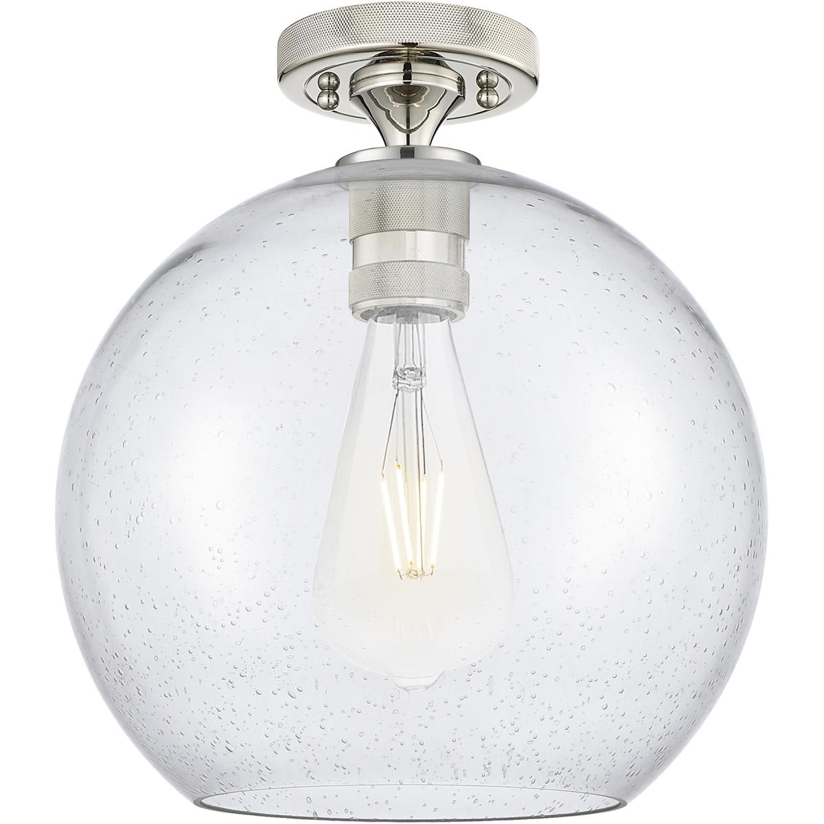 Innovations Lighting  434-1F-PN-G124-10 Crown Point Flush Mount Polished Nickel