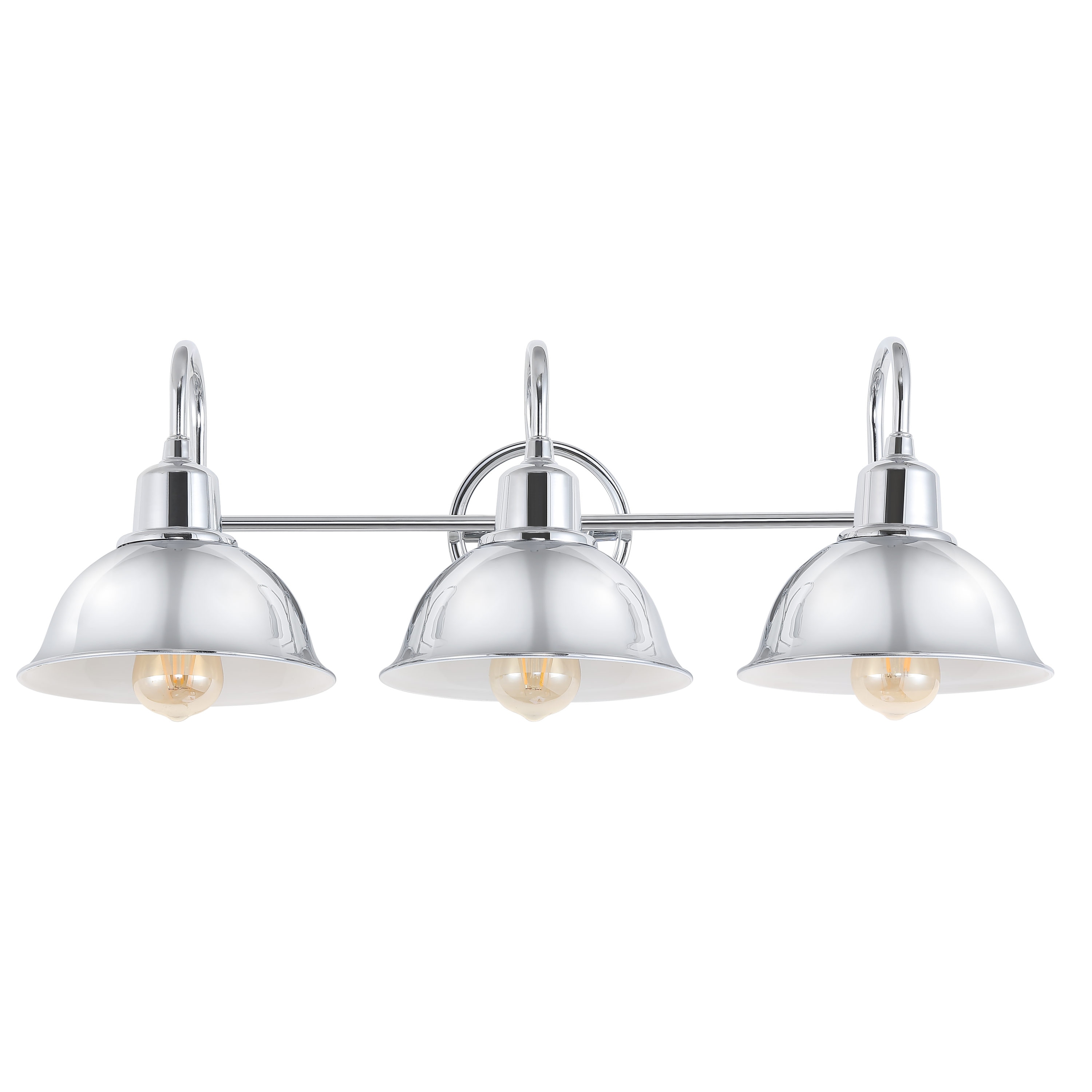 Frisco 26.5" Chrome Polished Metal 3-Light Vanity Fixture