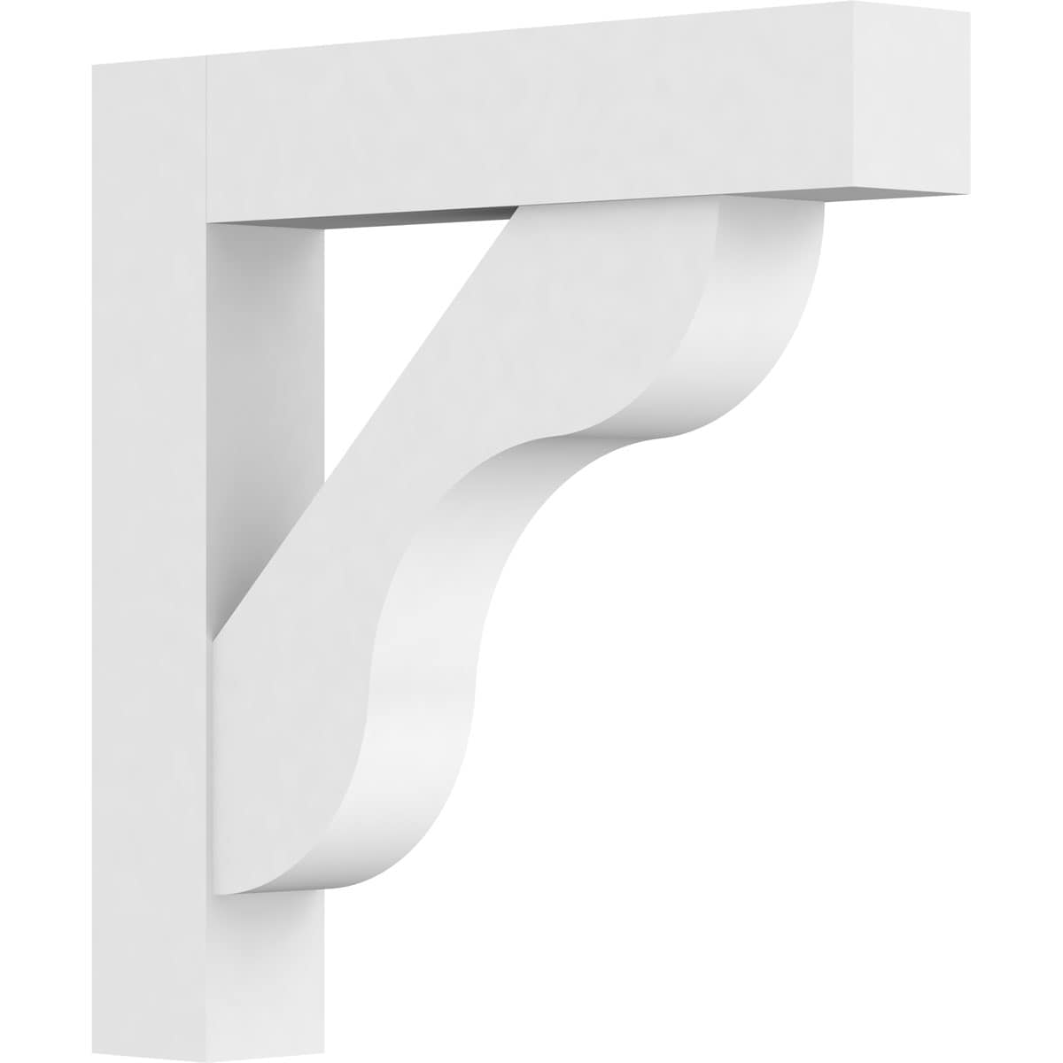 Ekena Millwork BKTP05X30X30CAR05 Standard Carmel 5-in x 30-in x 30-in White PVC Standard bracket