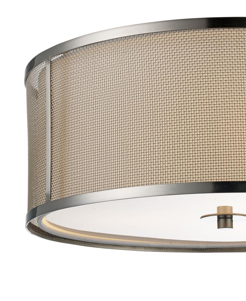 Lucid Lighting 15012 BN 3 -Light 16-in Brushed Nickel Flush Mount Light