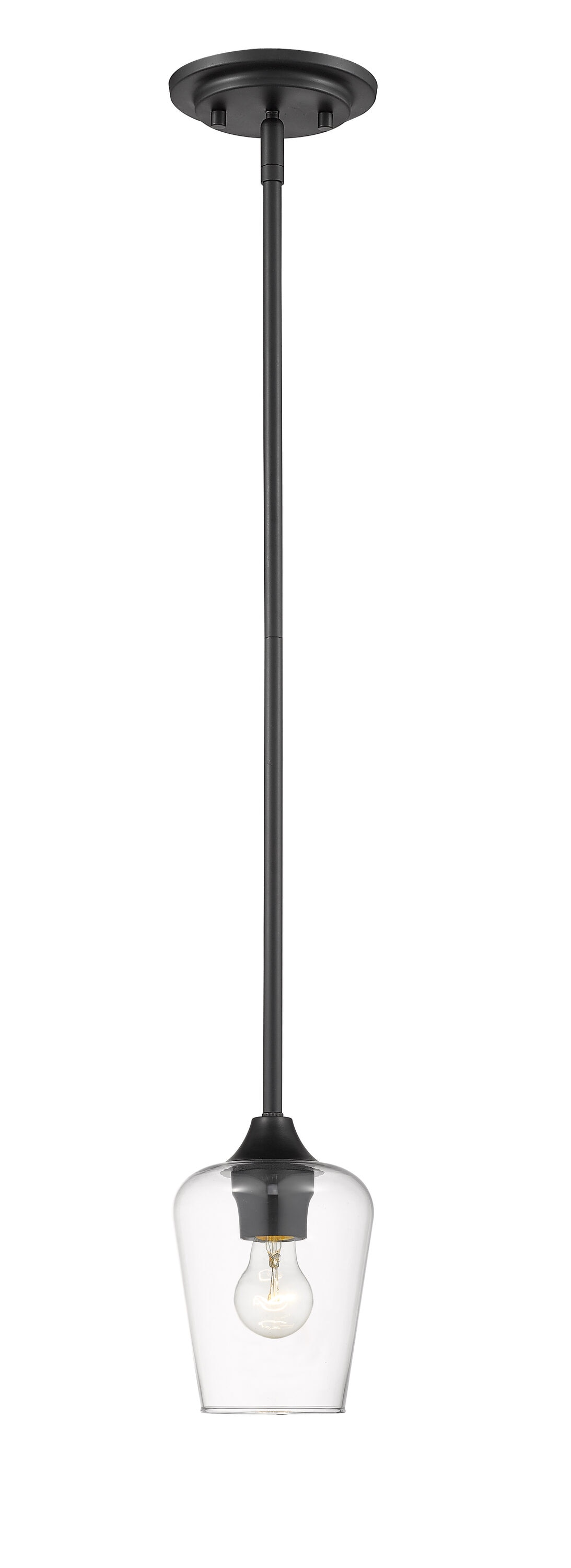 Z-Lite 473MP-MB Joliet Matte Black Modern/contemporary Clear glass Teardrop Mini Hanging Pendant light