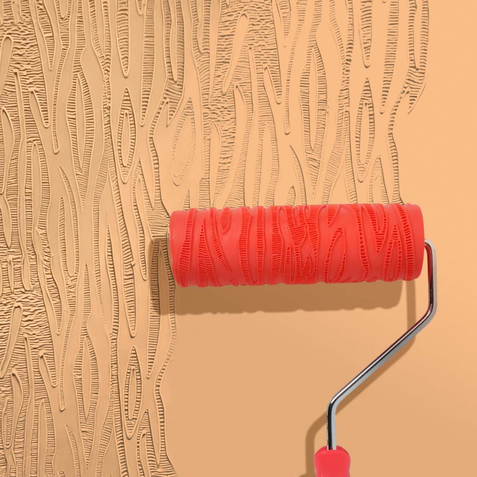 Justincity  8 in Patterned Paint Roller for Wall Decoration Classic Texture Rubber Roller Decorative Household DIY Paint Art Tool for Wall