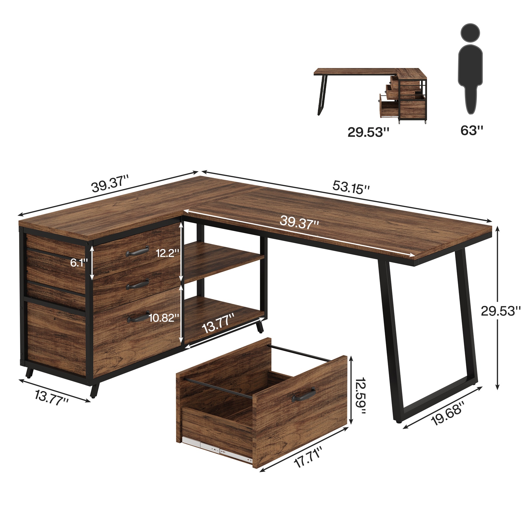 Fnova LWTJ-JW0655 Office-Tables - View #3