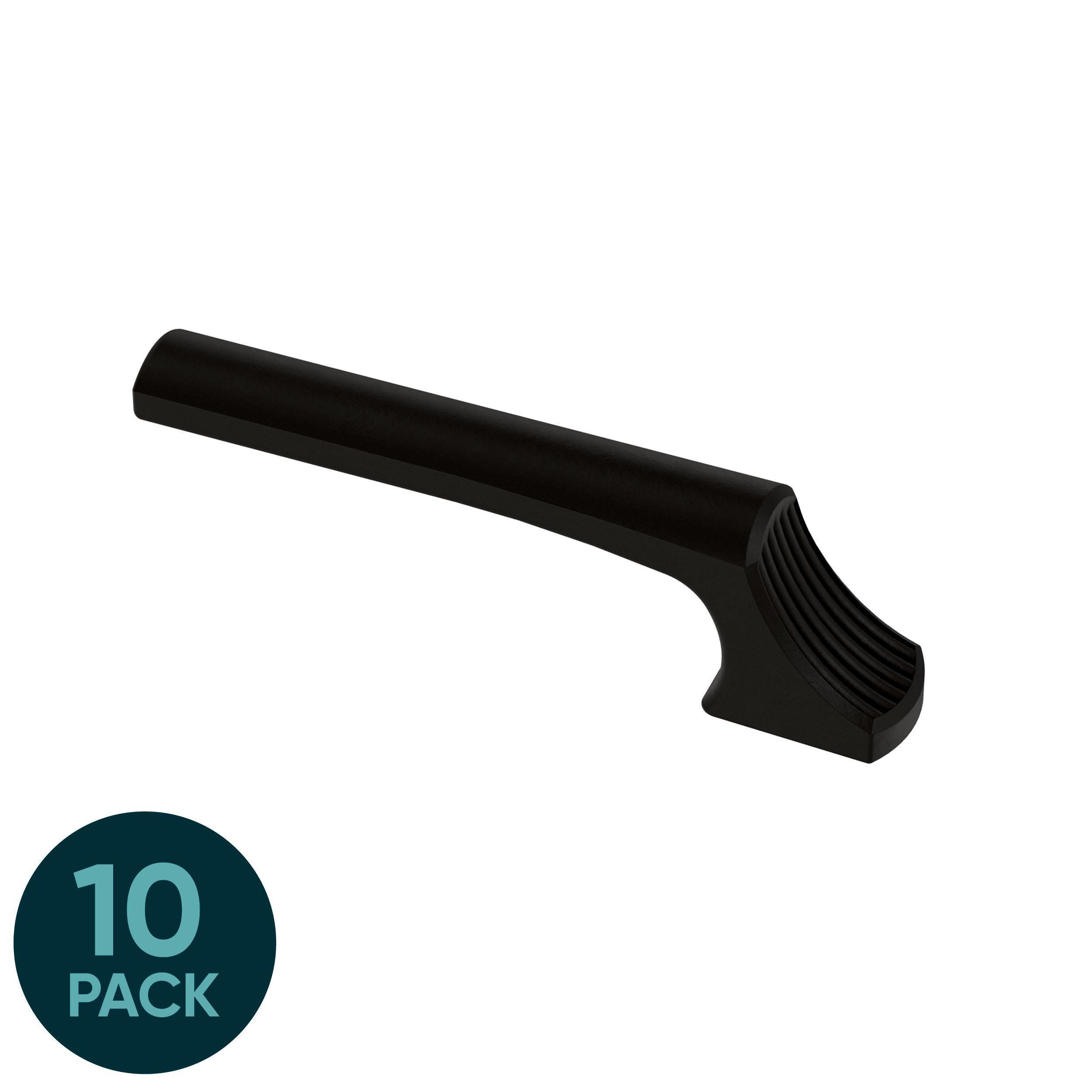 Origin 21 P46020W-FB-K1 Sorley 3-7/8-in Matte Black Rectangular Modern Cabinet Knob 10 -Pack