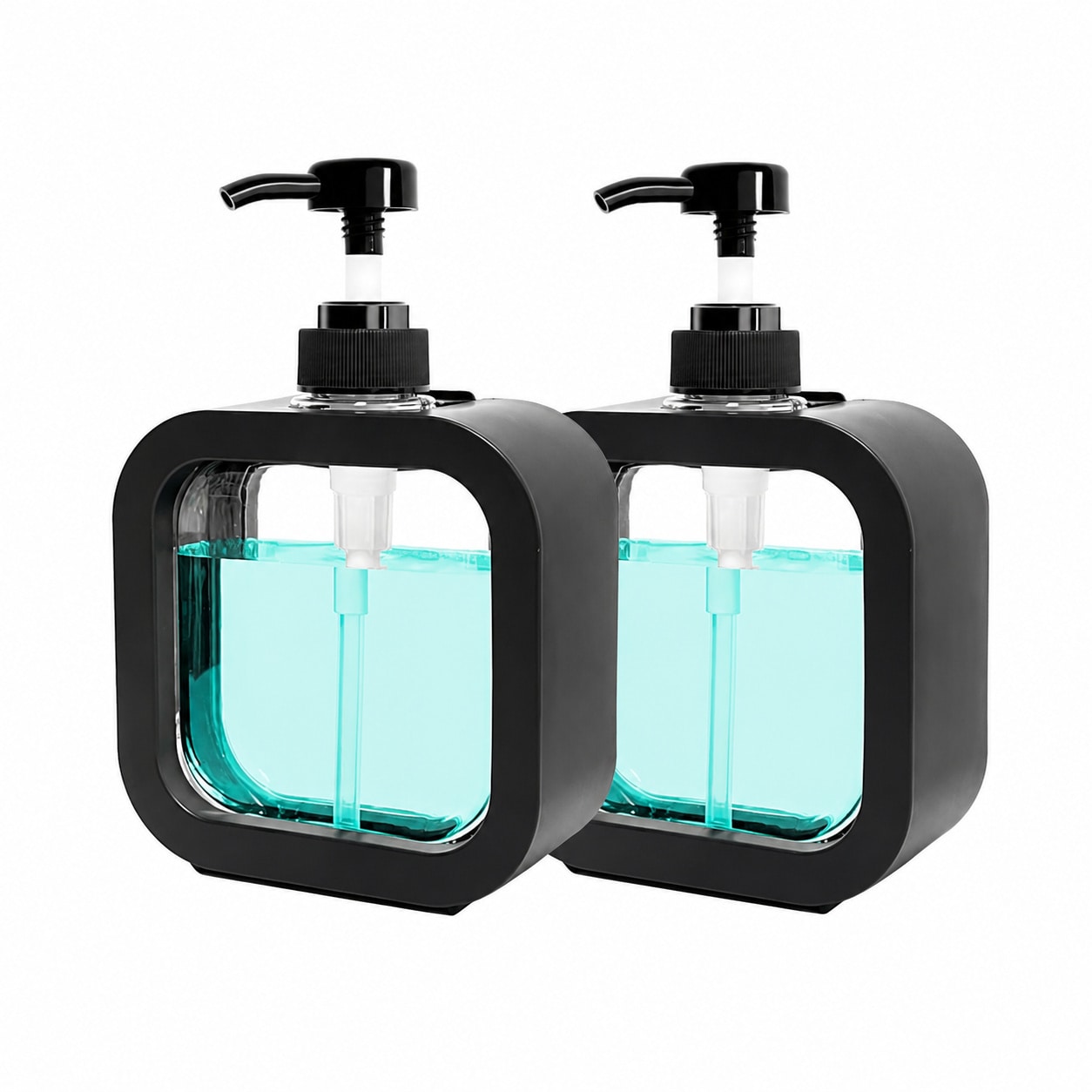 Paradigms Interiors 2 Pack Clear Plastic Soap Dispenser With Pump For Bathroom Kitchen Sink #514068541240